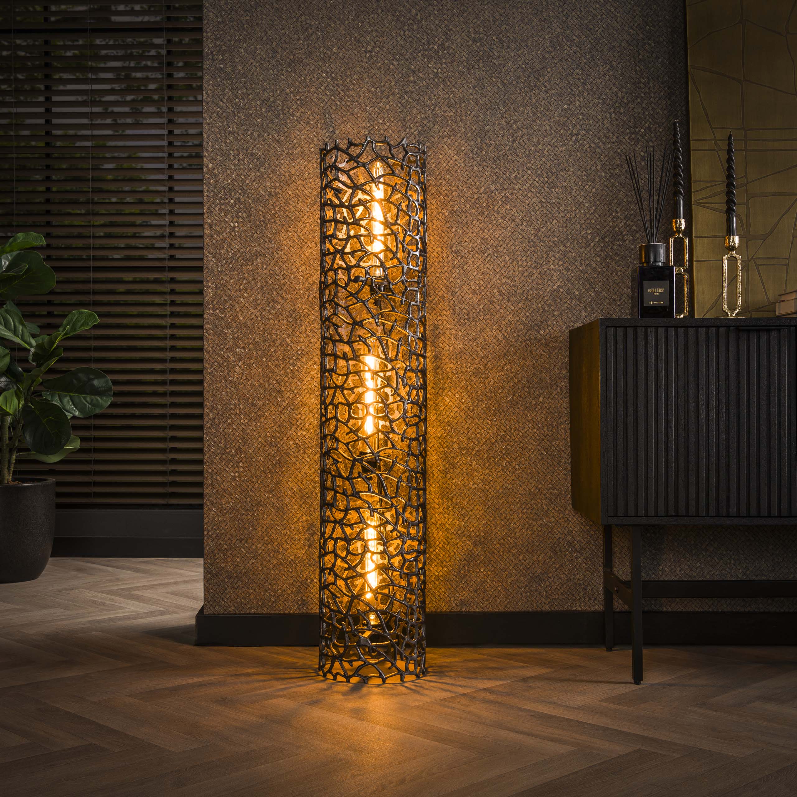 Floor lamp Weaver XL 3-light - Black nickel