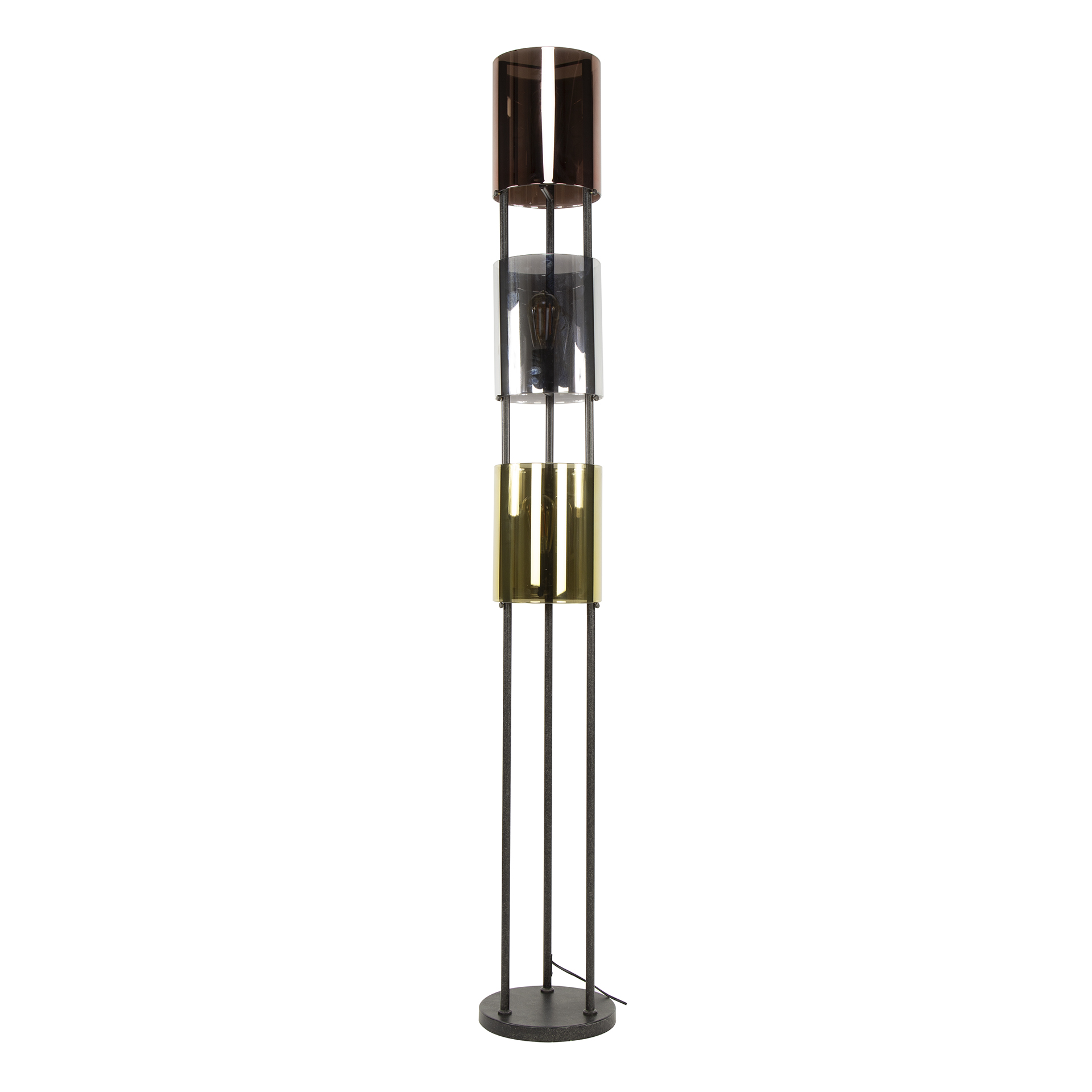 Floor lamp Lucente Tricolore 3-light - Artic black