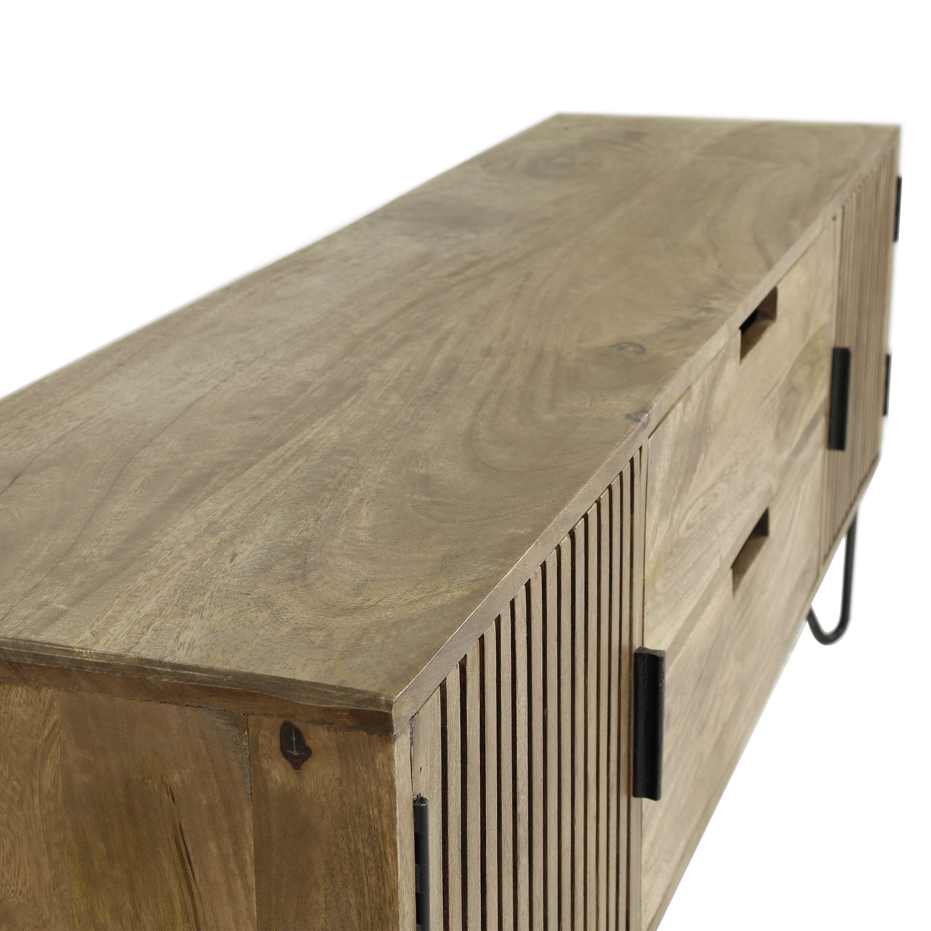 TV cabinet tweak 2 drawers 2 doors - Solid mango sand color