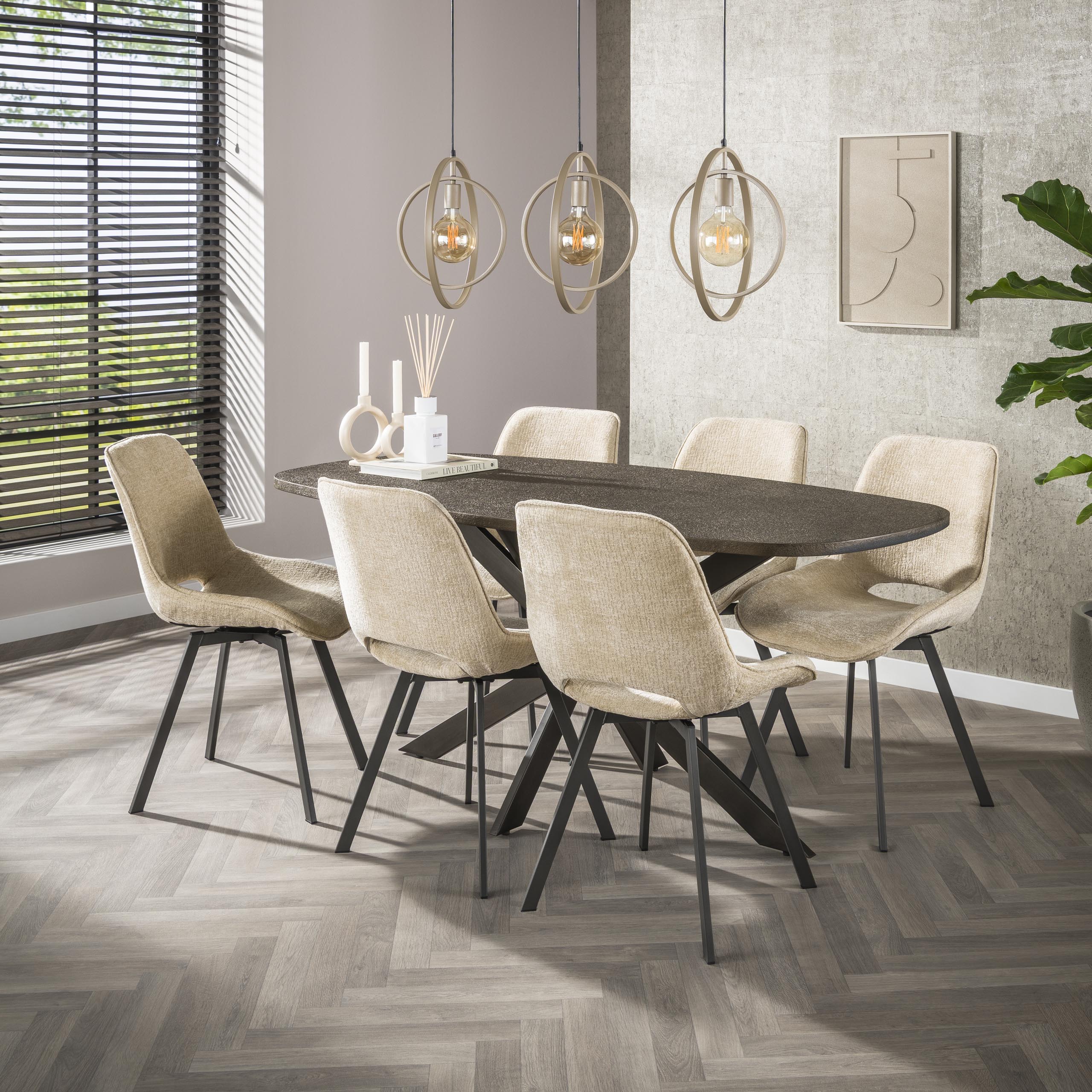 Bronvik Danish oval dining table 180 cm - Bronze Liquid Metal