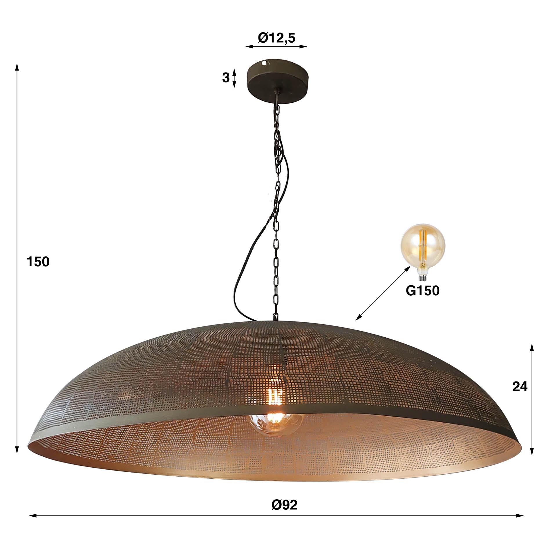 Hanging lamp Ø90 cosmic / Bronze antique