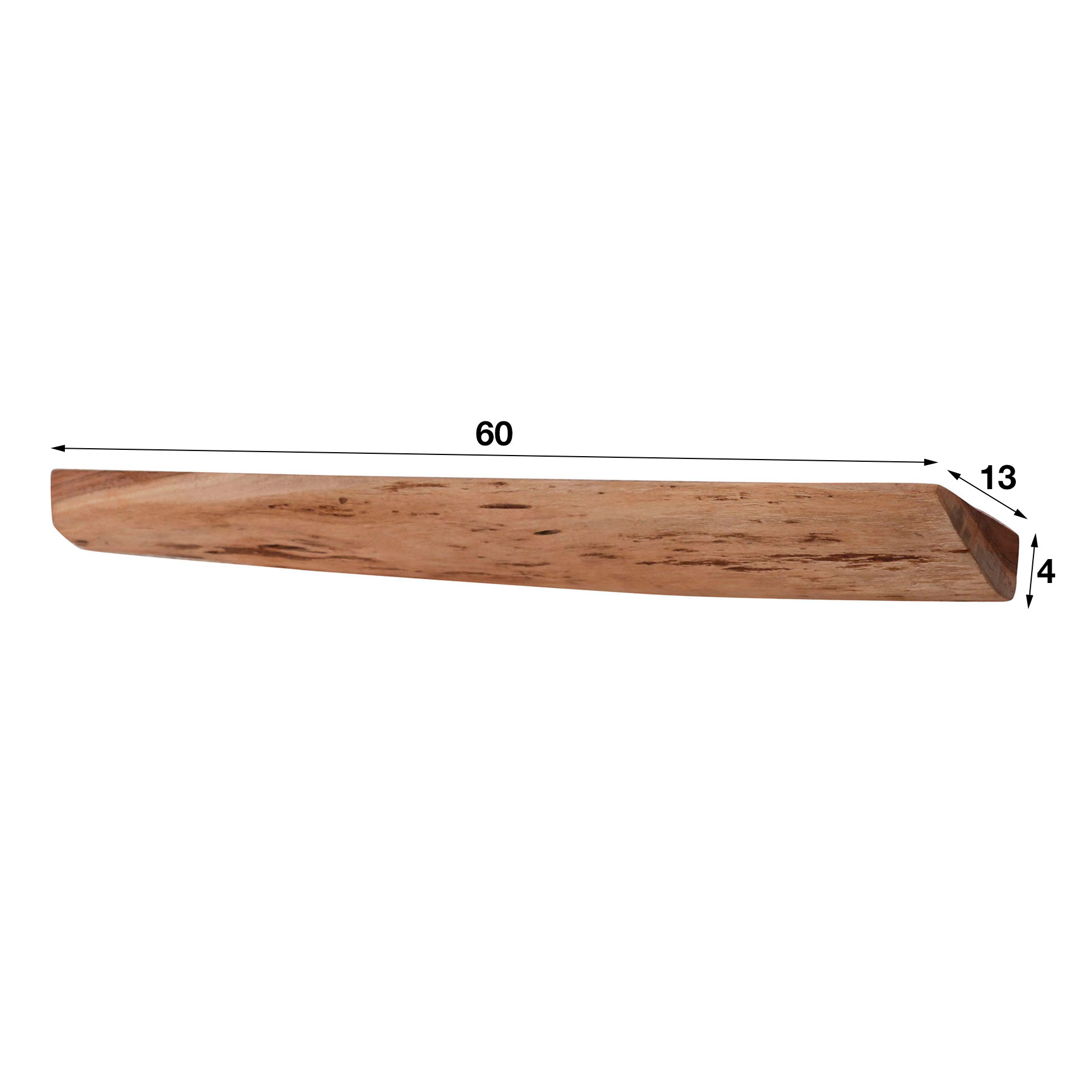 Wall shelf Edge 60 cm - set of 3 - Solid acacia