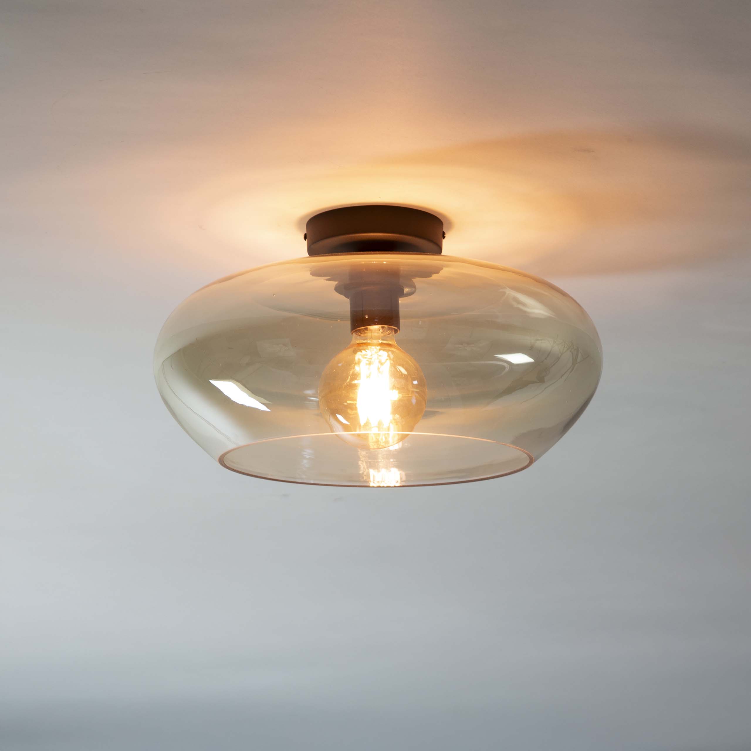 Ceiling lamp elevate glass / Amber color glass