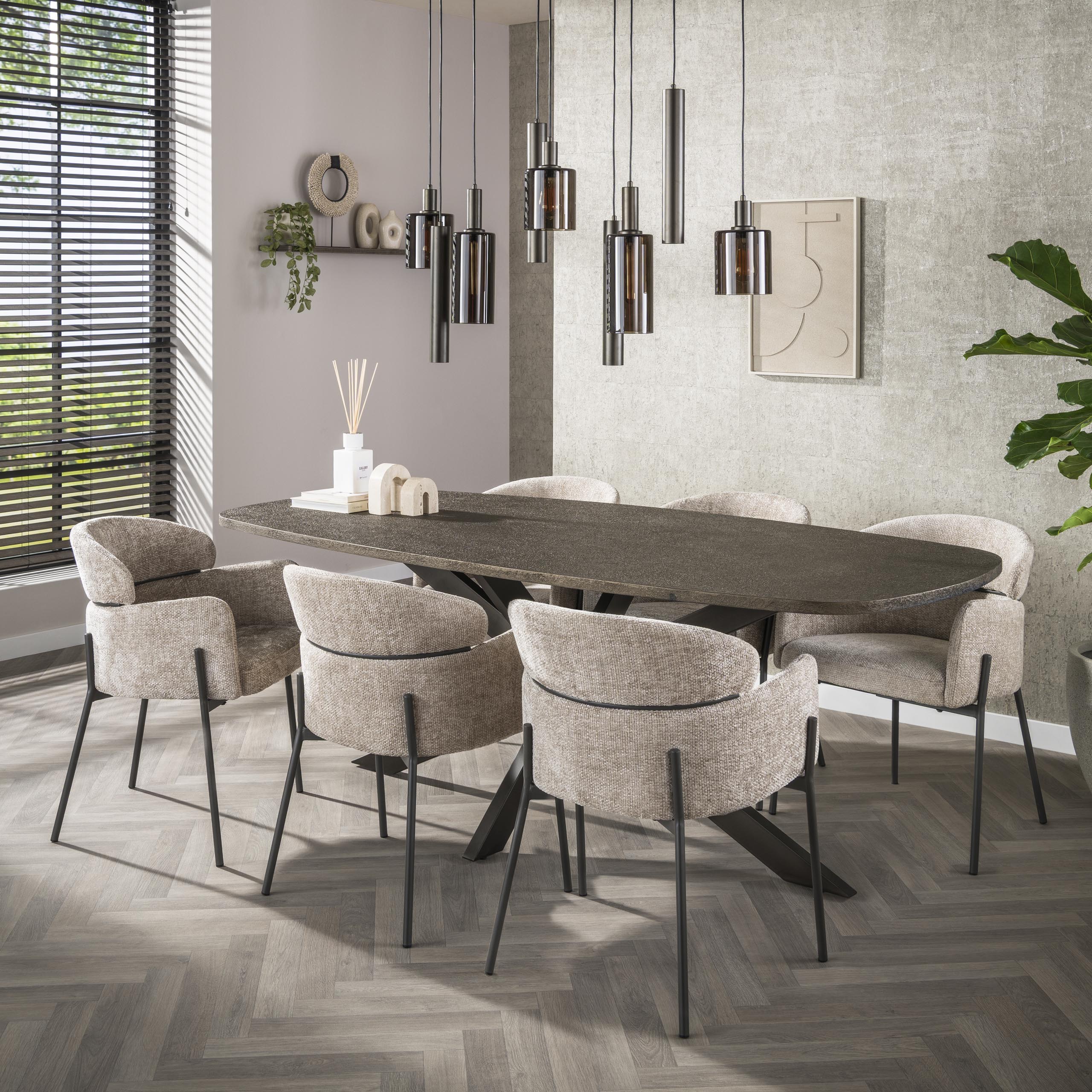 Bronvik Danish oval dining table 215 cm - Bronze liquid metal