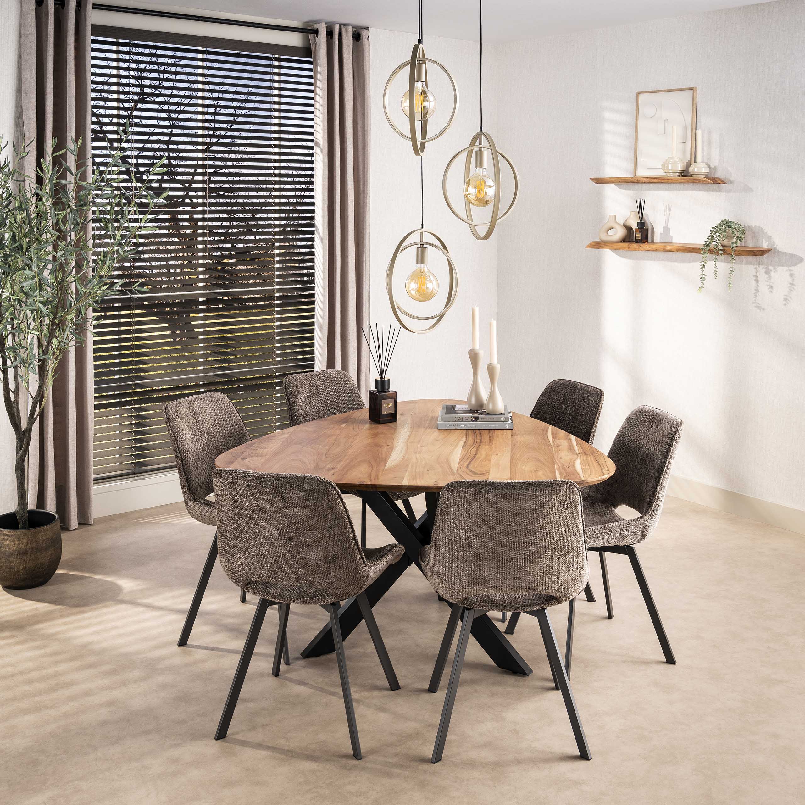 Silla giratoria Hoven taupe - embalado por 4
