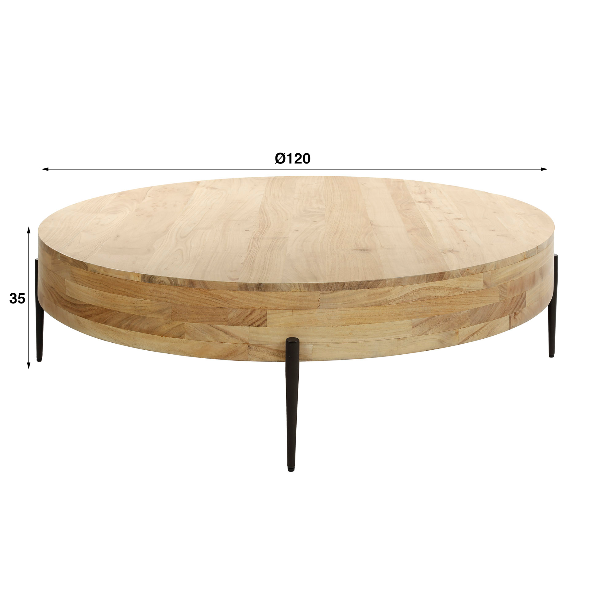 Coffee table Bulky Wood Ø120 - Solid acacia
