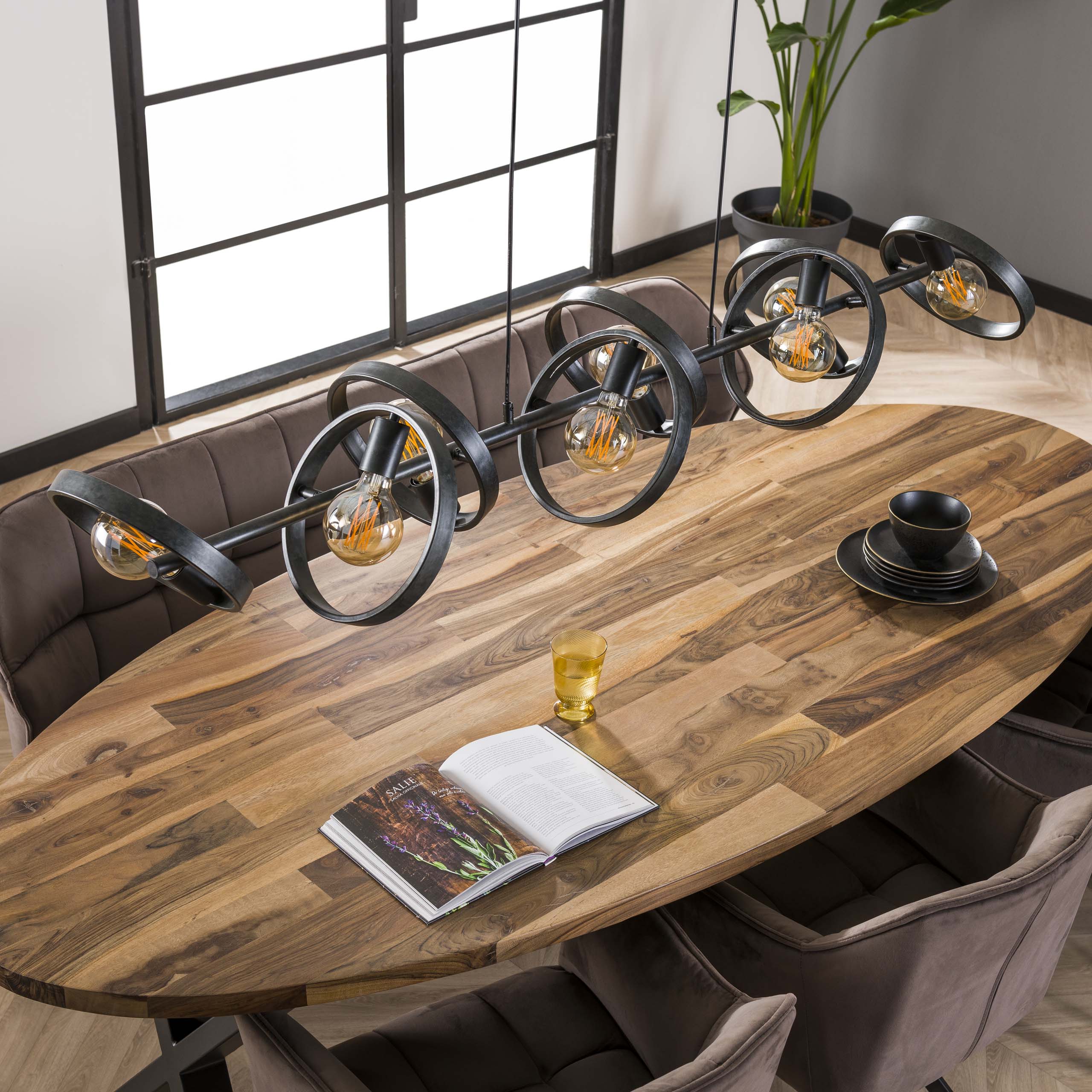 Lámpara colgante 8L hover/Carbón