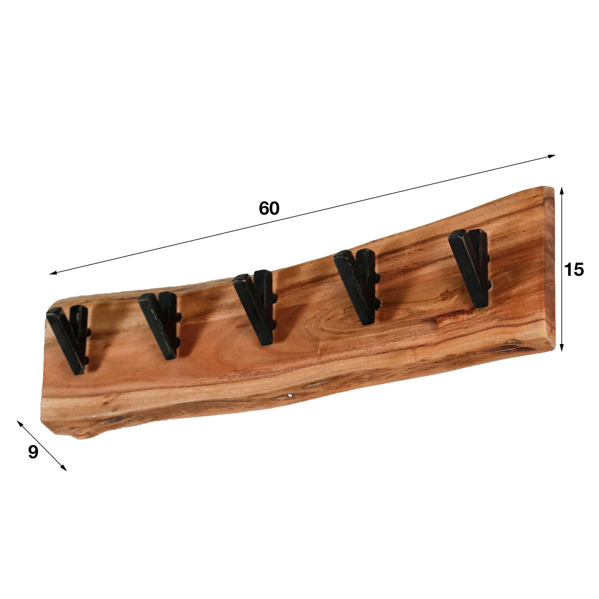 Coat rack Short Wood 5 hooks