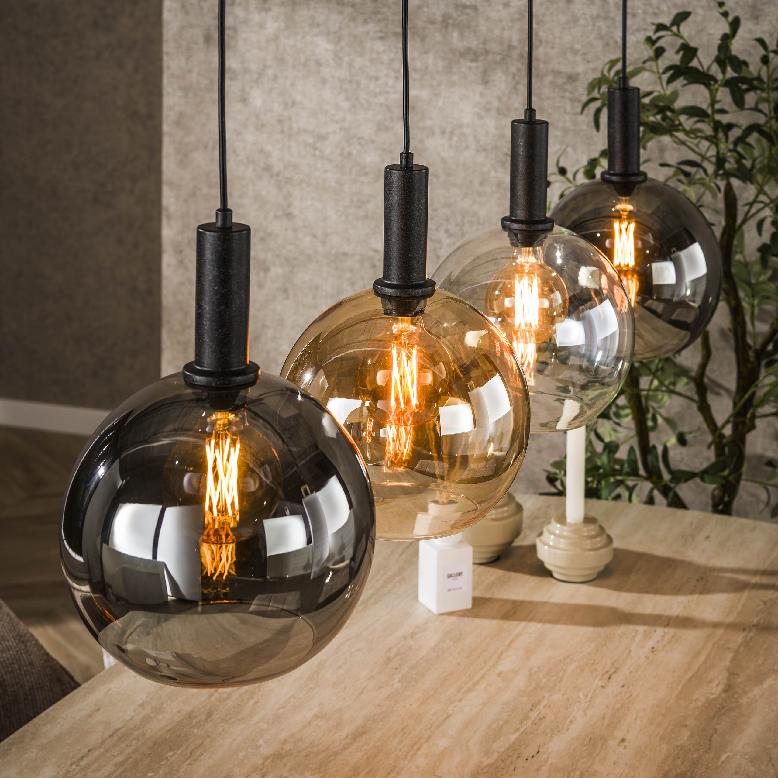 Hanging lamp Sfera Tricolore 4-light - Artic black