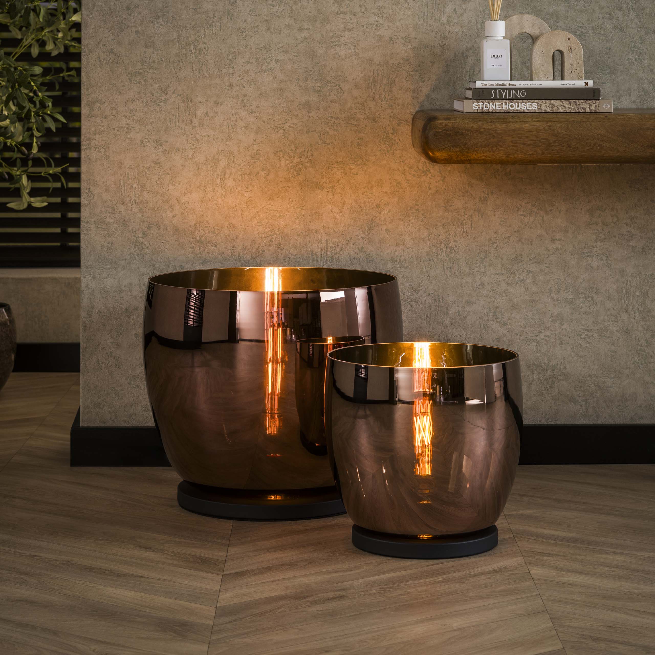 Floor lamp UP XXL 1-light - copper glass