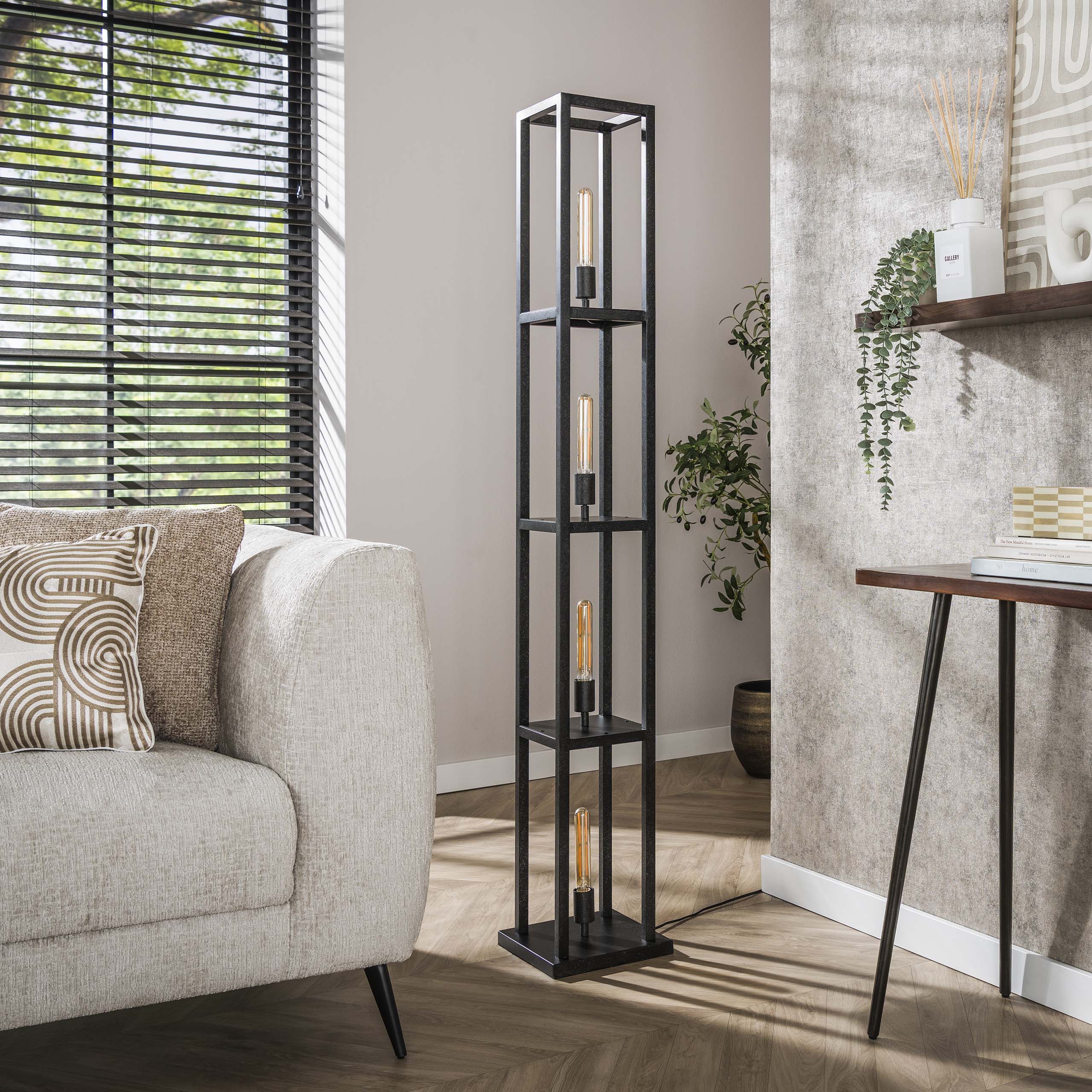 Floor lamp Quadra 4-light - Artic black