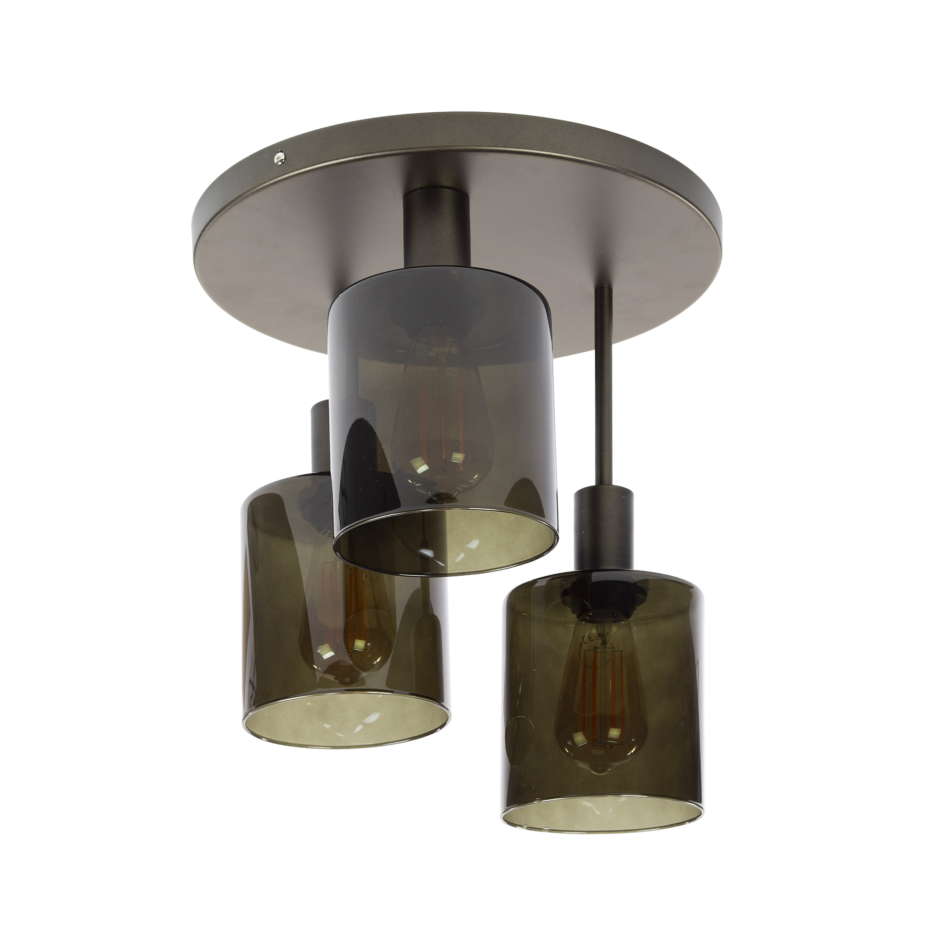 Ceiling lamp Sepiora 3-light - Sienna brown