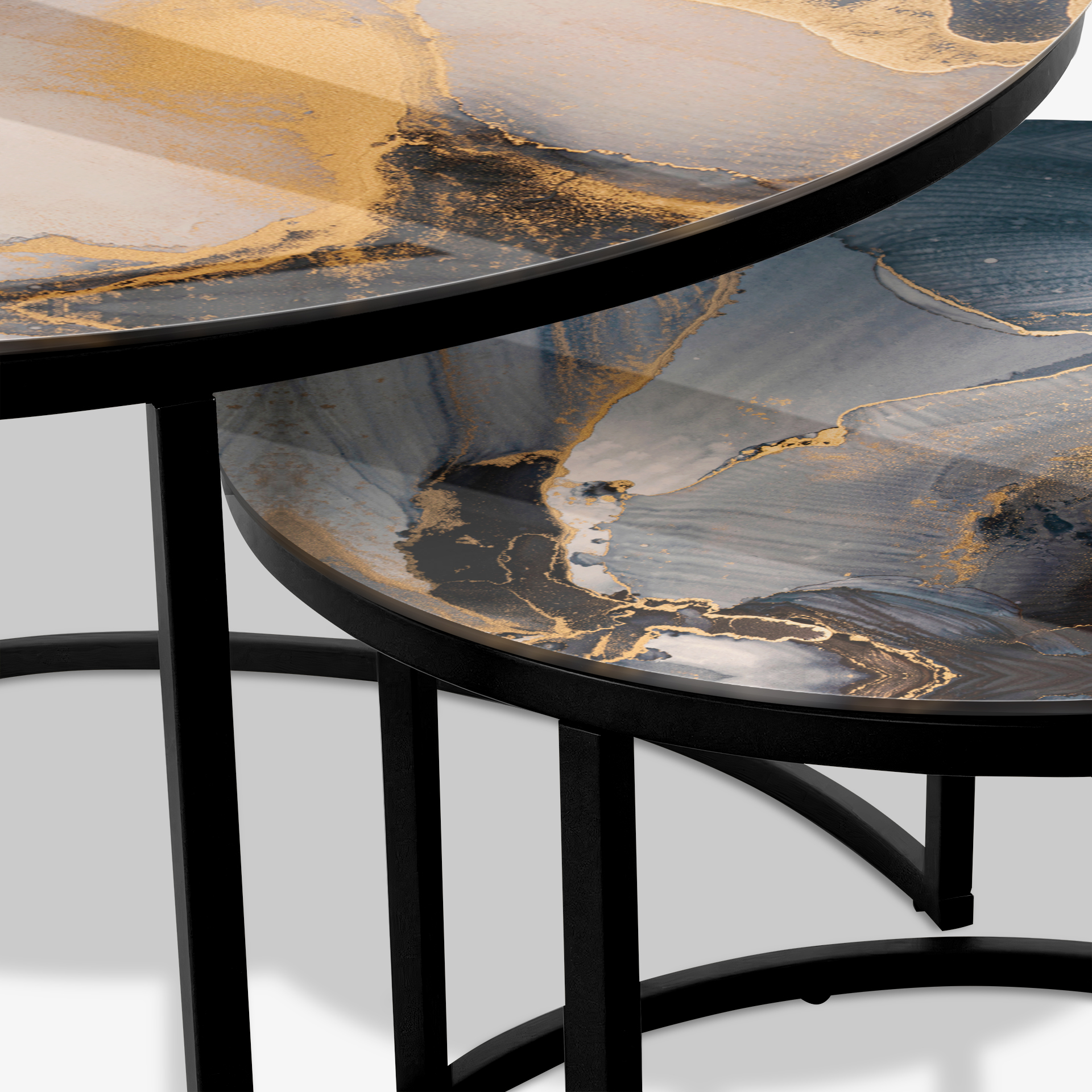 Coffee table Black - Abstract Marble