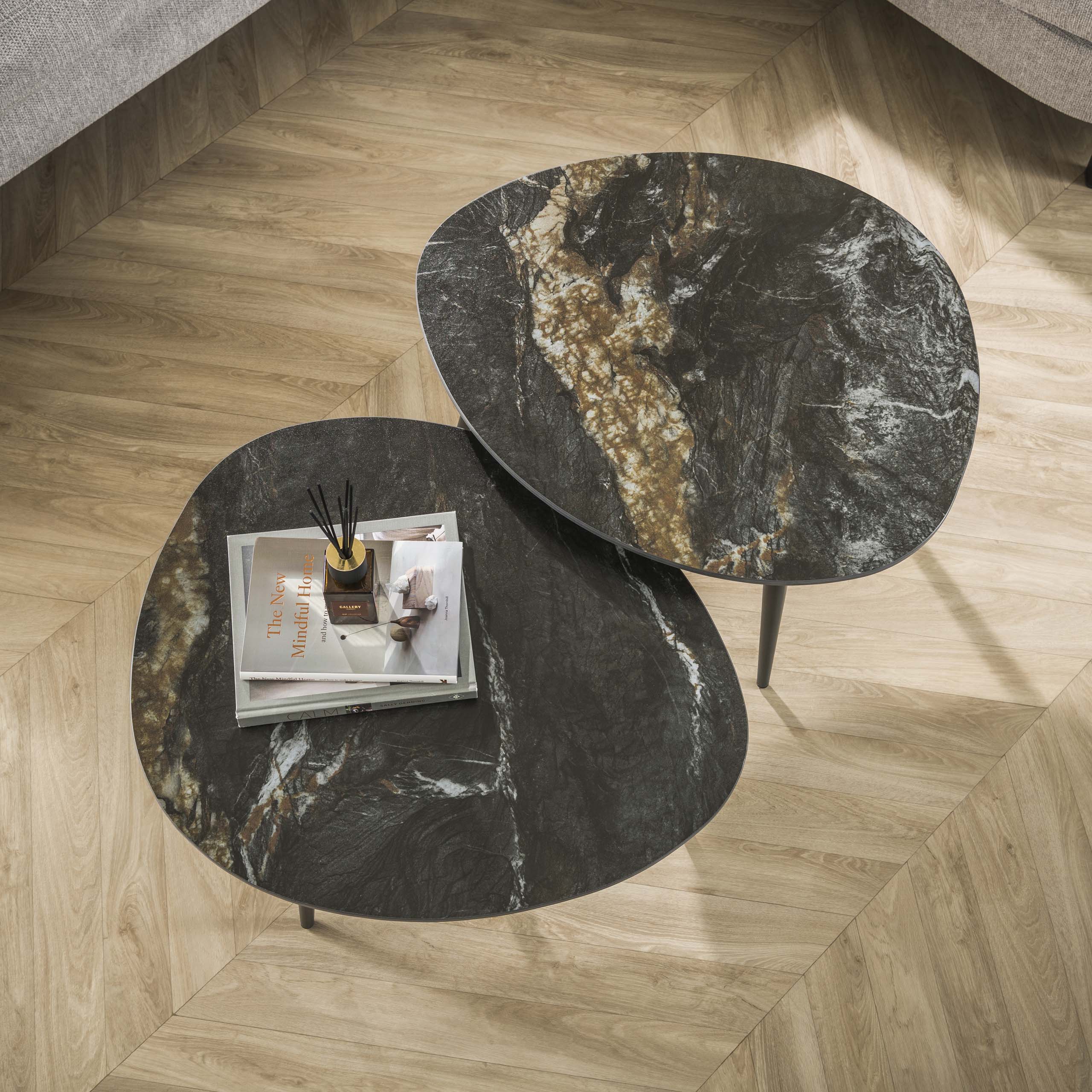 Coffee table Fossil organic - set of 2 - Ceramic