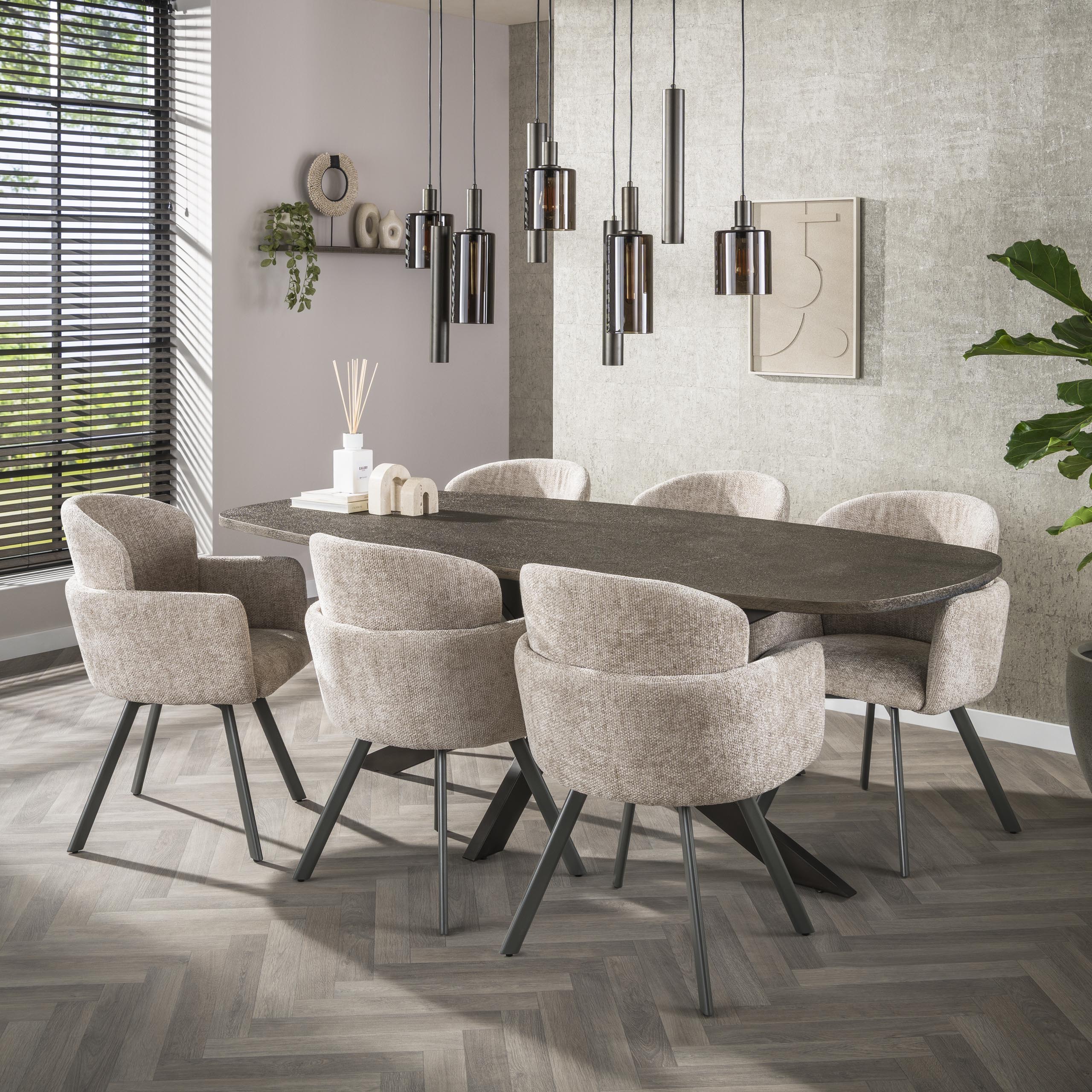 Bronvik Danish oval dining table 215 cm - Bronze liquid metal