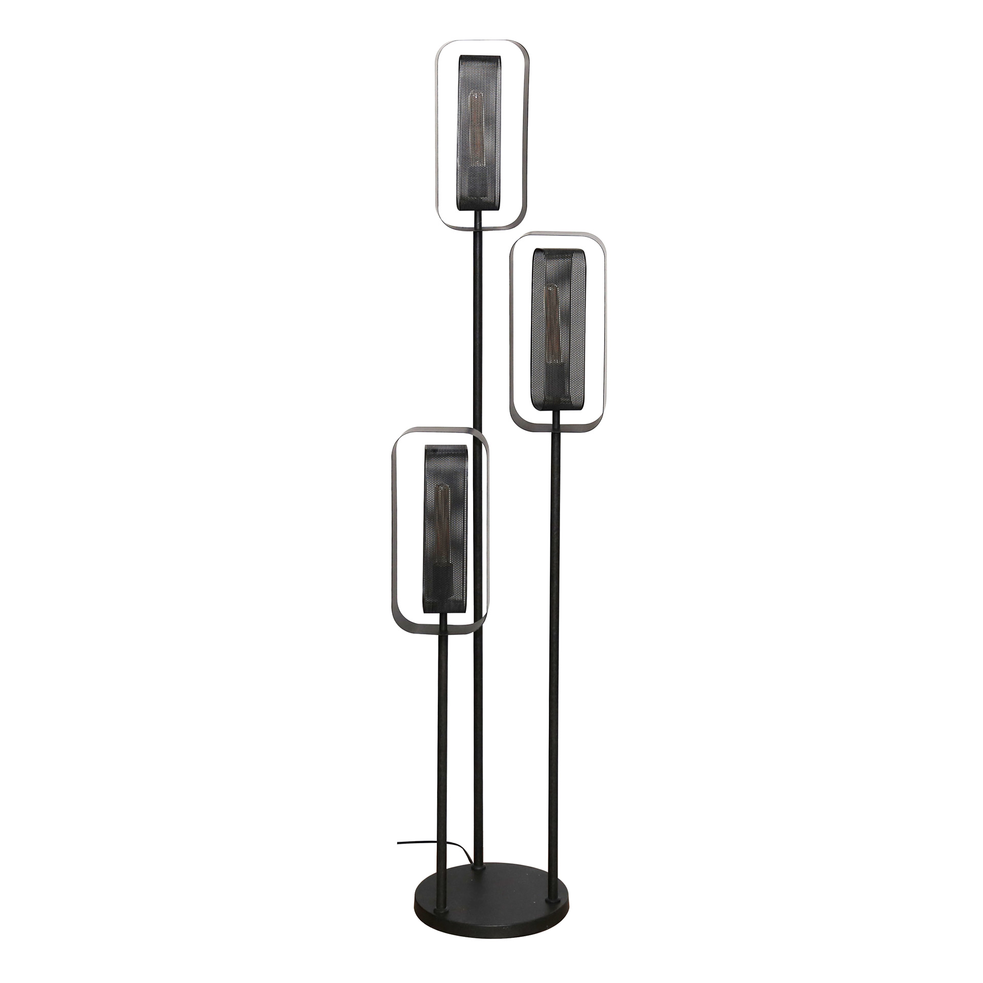Floor lamp Mesh Rotate stepped 3-light Artic black