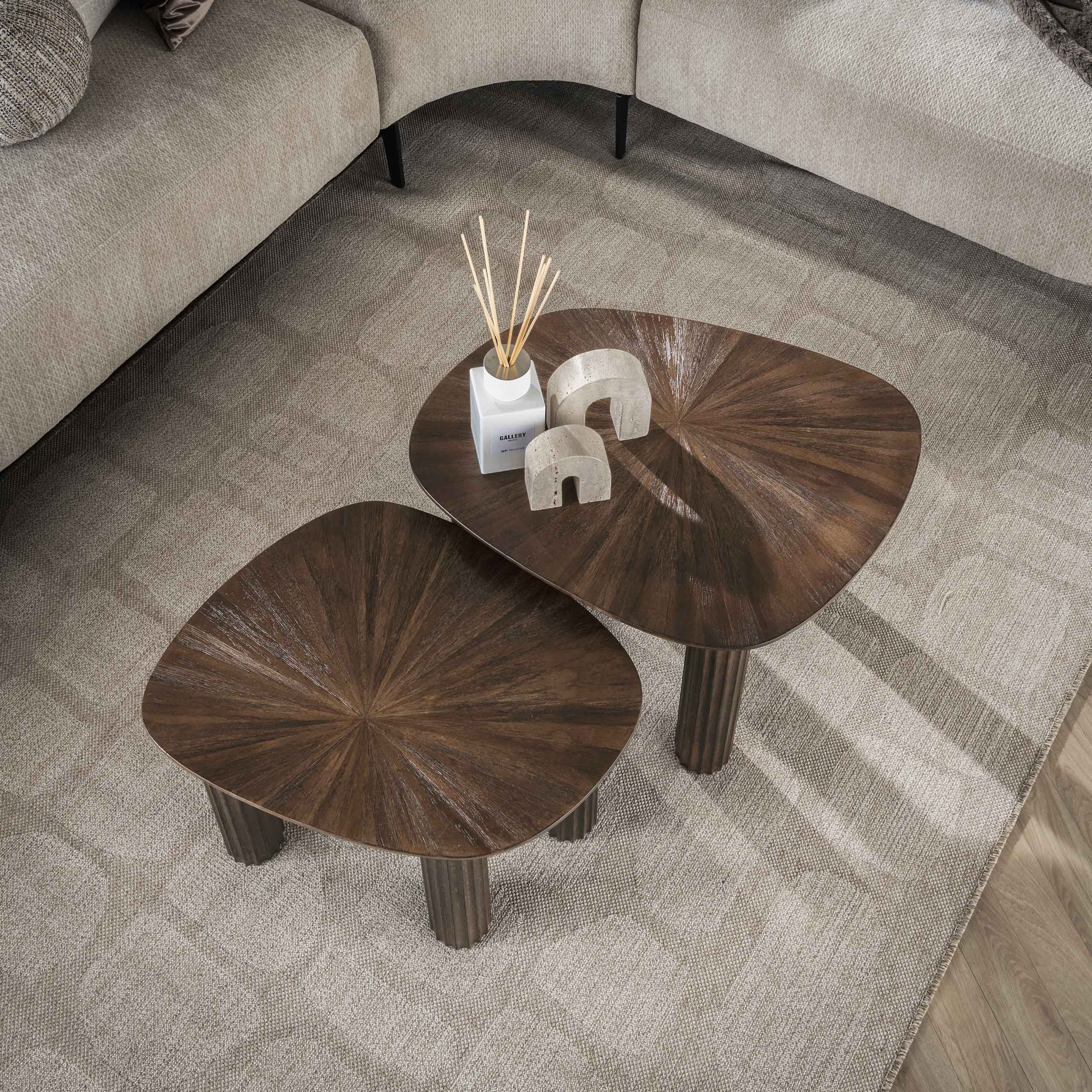 Coffee table Maya teak quadrangular - set of 2