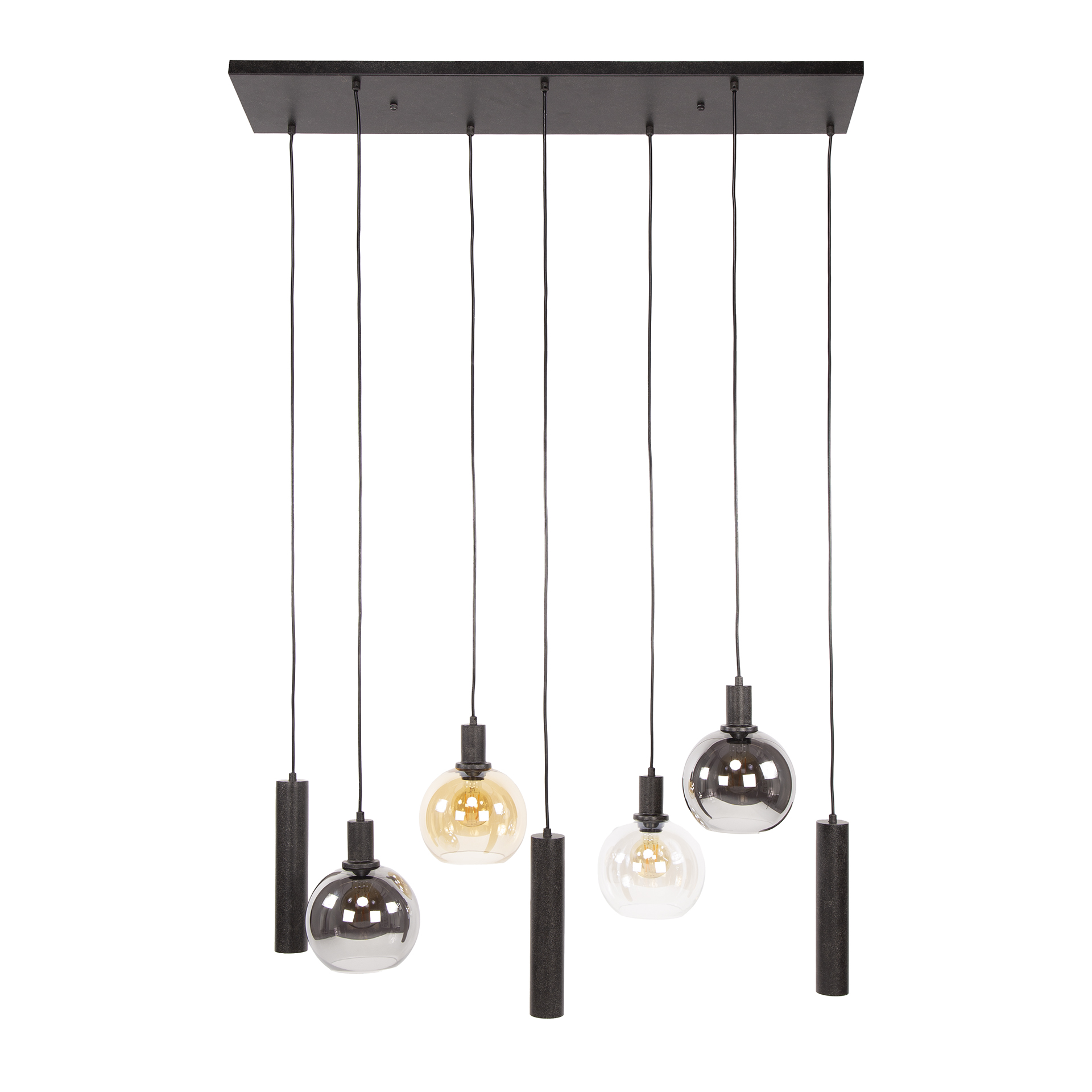Lámpara colgante Sfera Tricolore 4+3 - Negro ártico