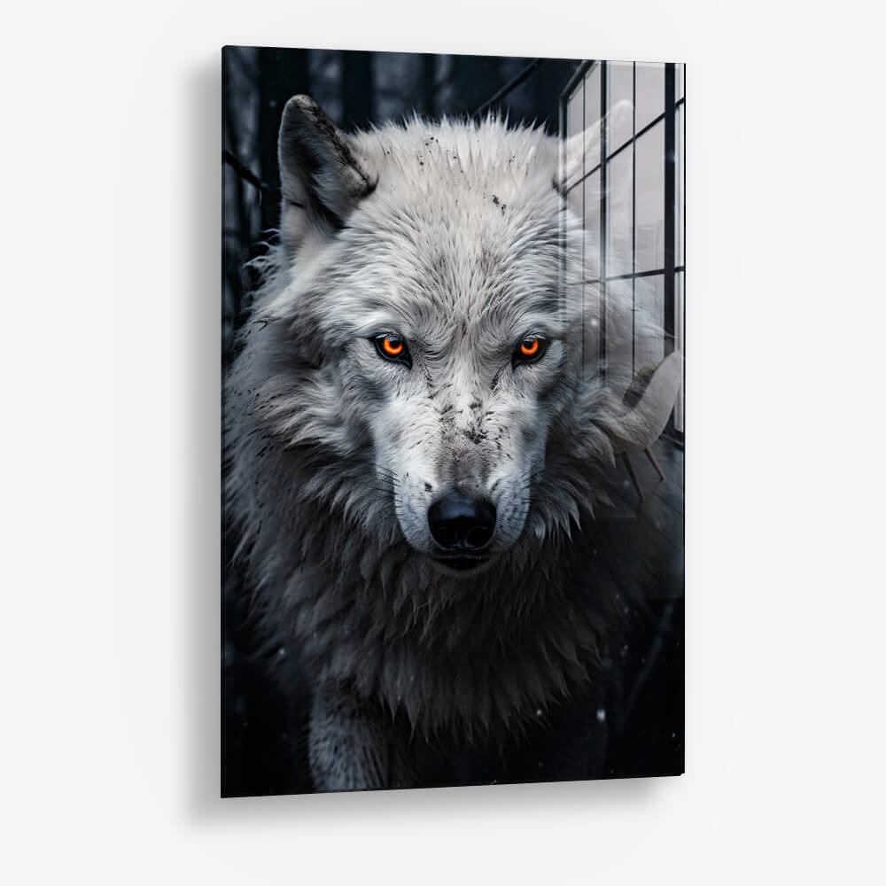 Snowy Wolf II – Vidrio