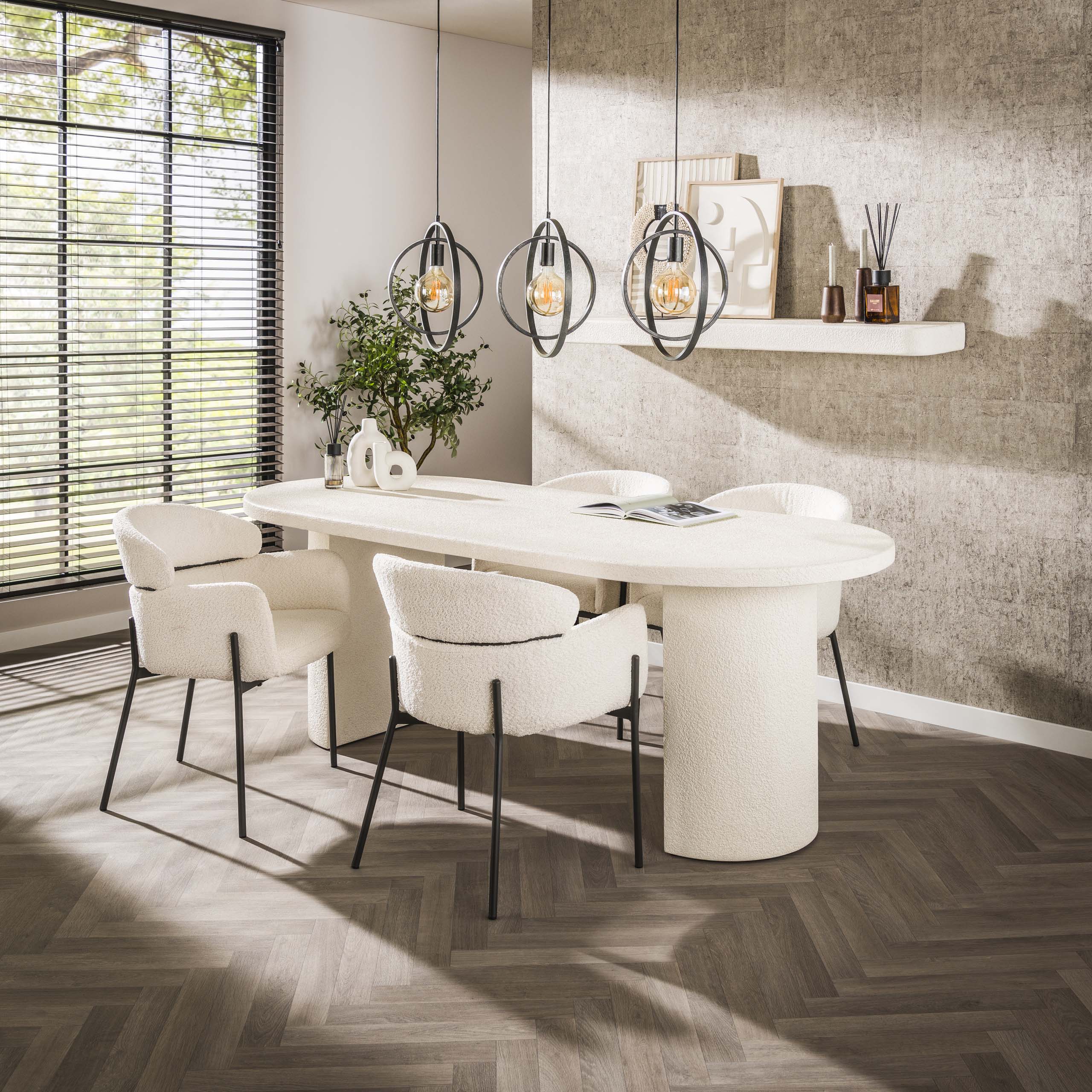 Dining room table arch stone 215x90cm / Marble composite