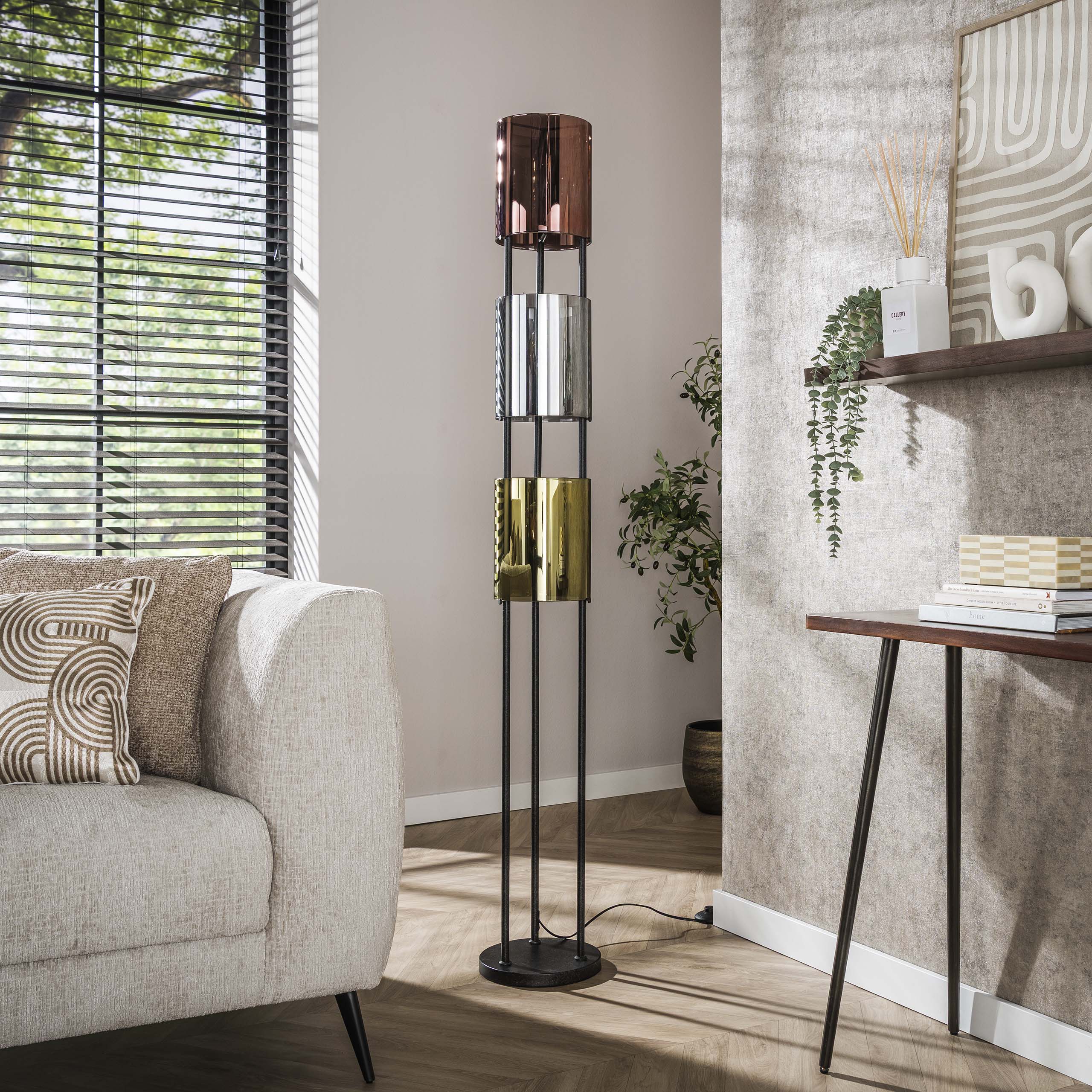 Floor lamp Lucente Tricolore 3-light - Artic black