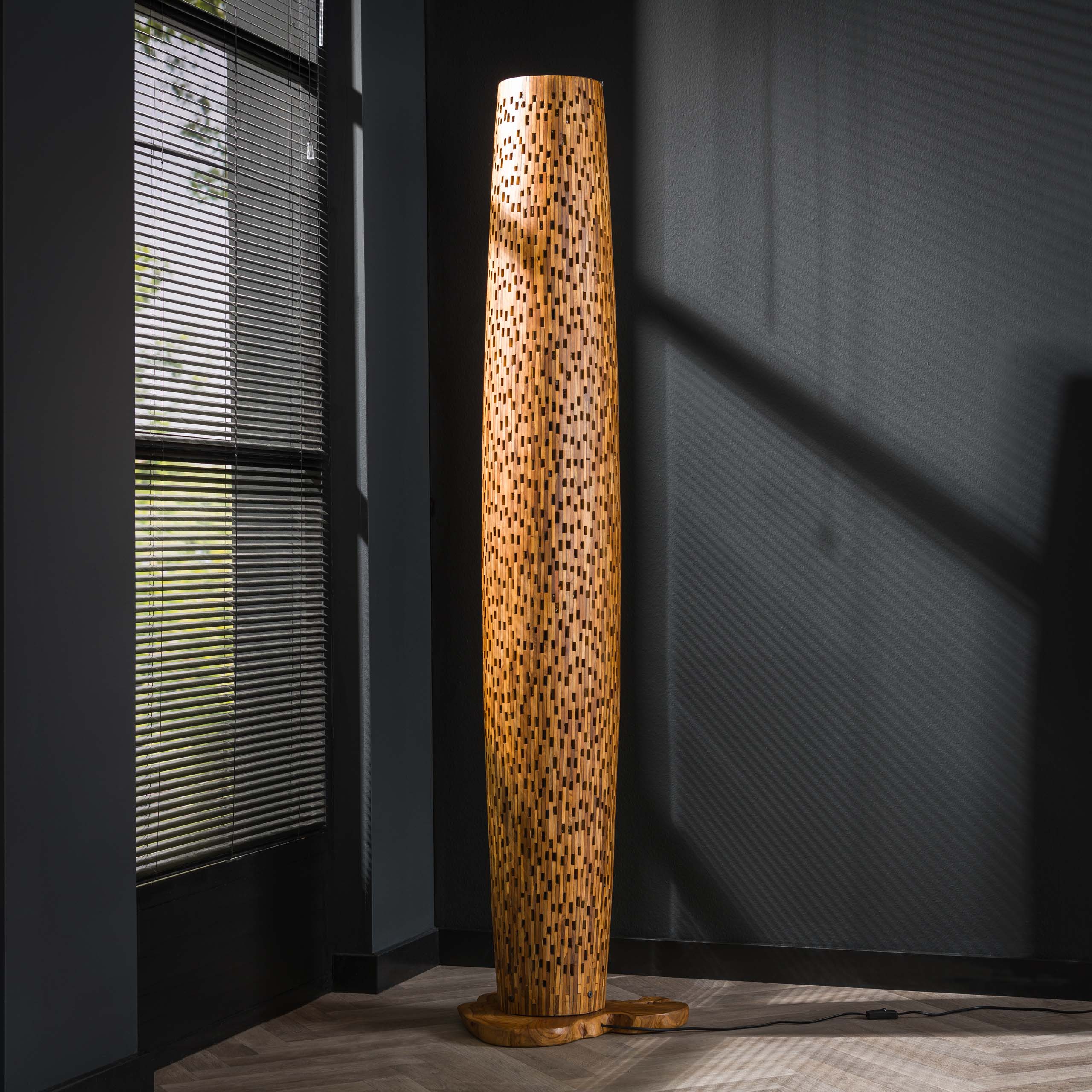 Floor lamp L bars / Solid recycled teak wood