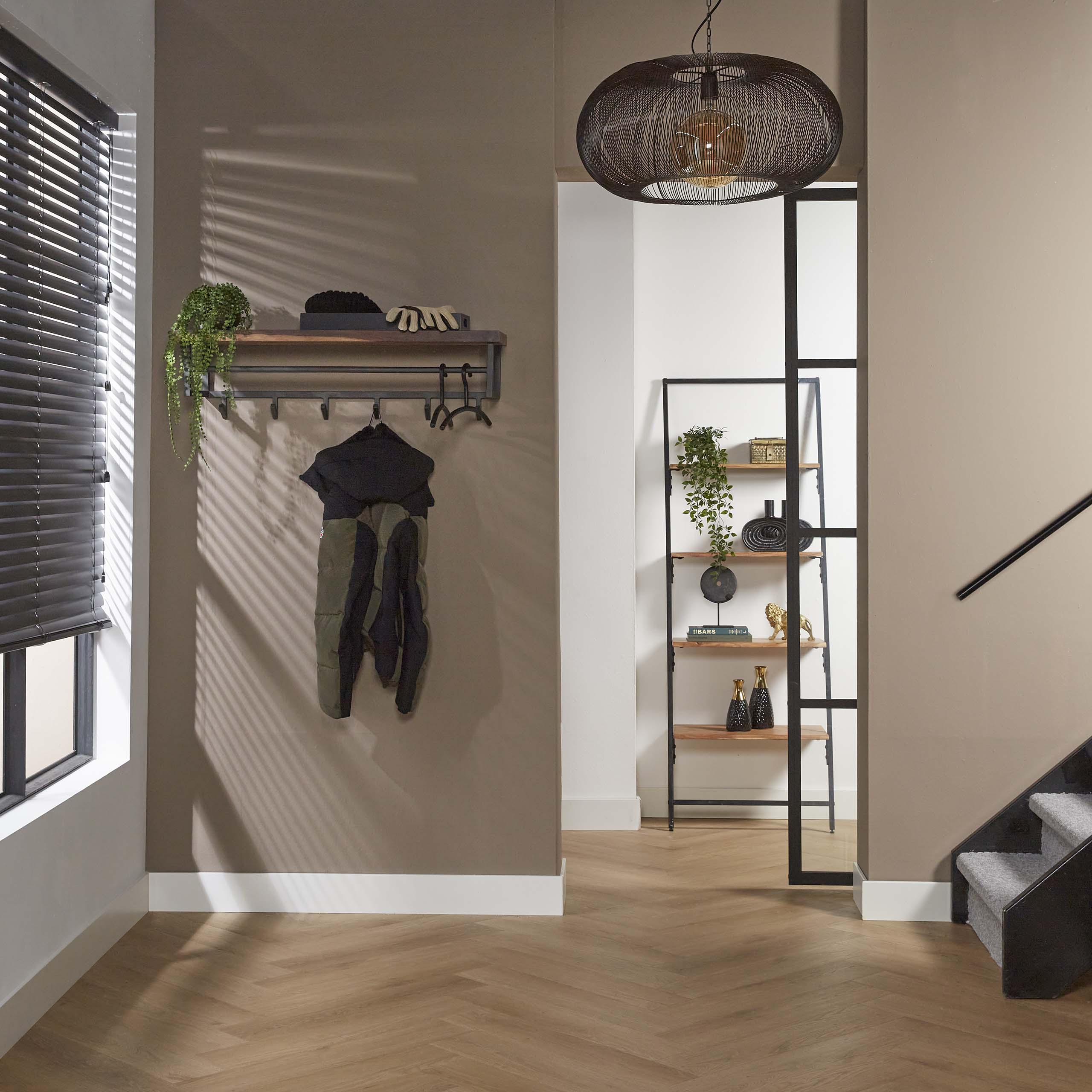 Coat rack Daytona hat shelf 6 hooks - Solid saja