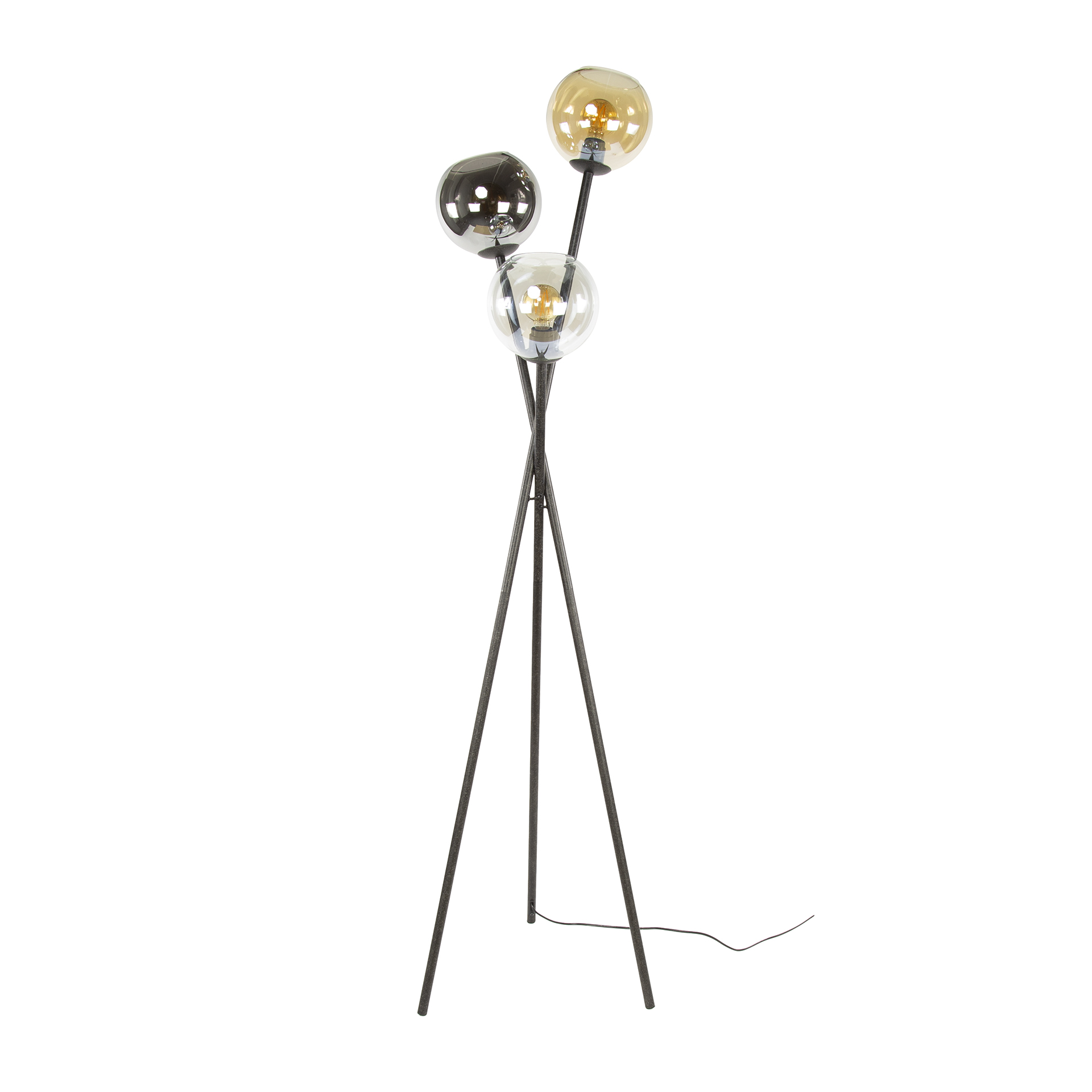 Floor lamp Multi Globe 3-light Artic black