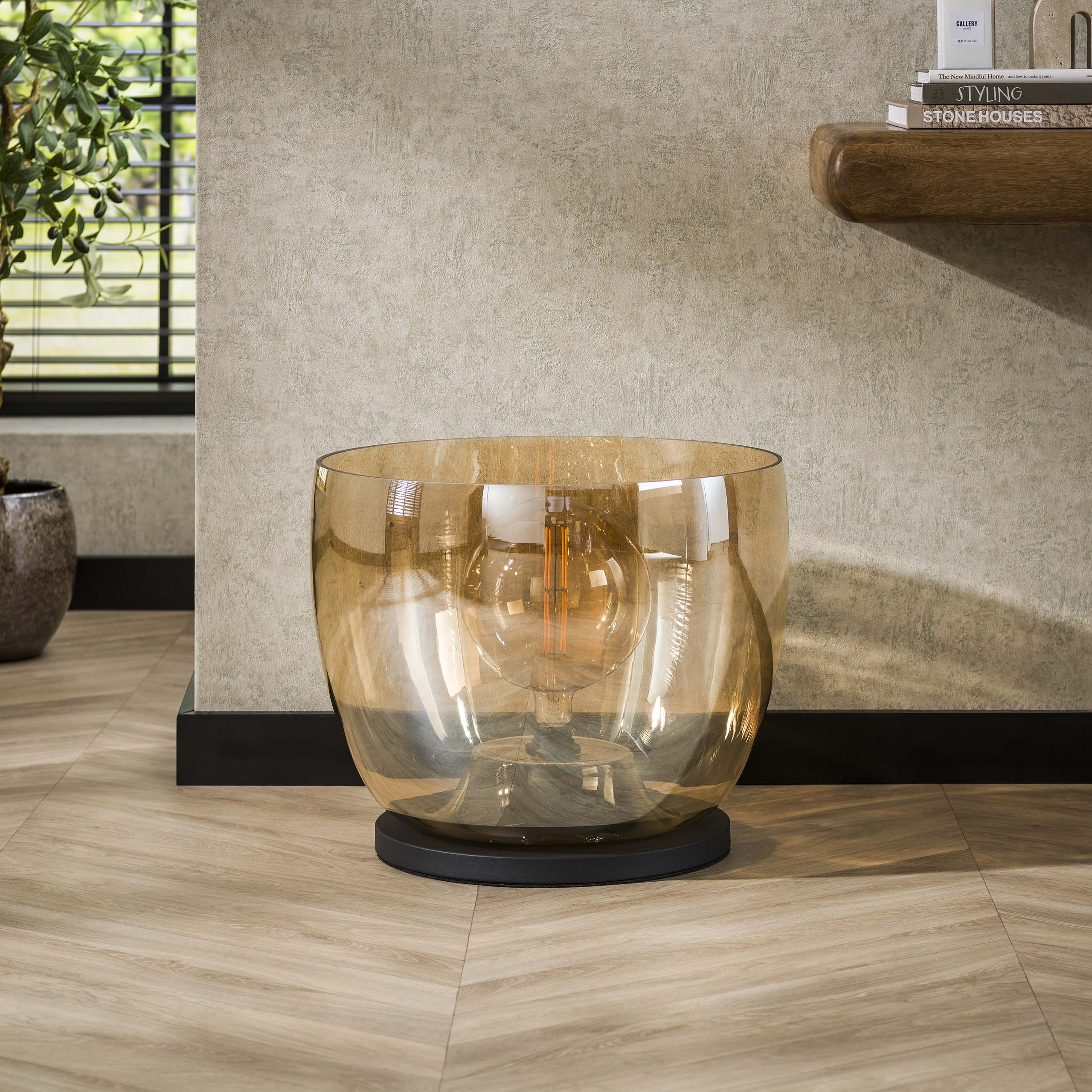 Floor lamp UP XXL 1-light - Amber glass