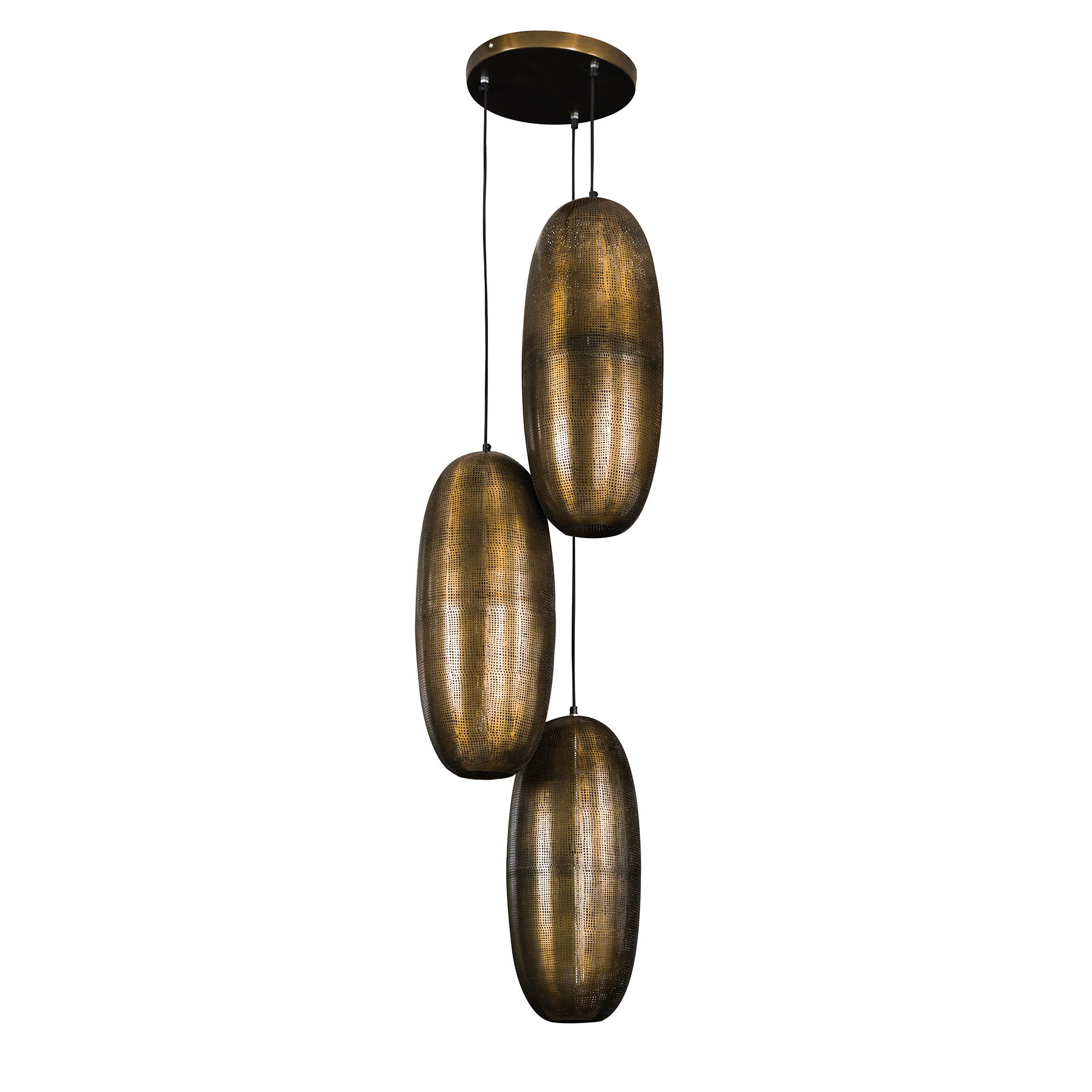 Hanging lamp Cosmic stepped 3-light - Antique bronze