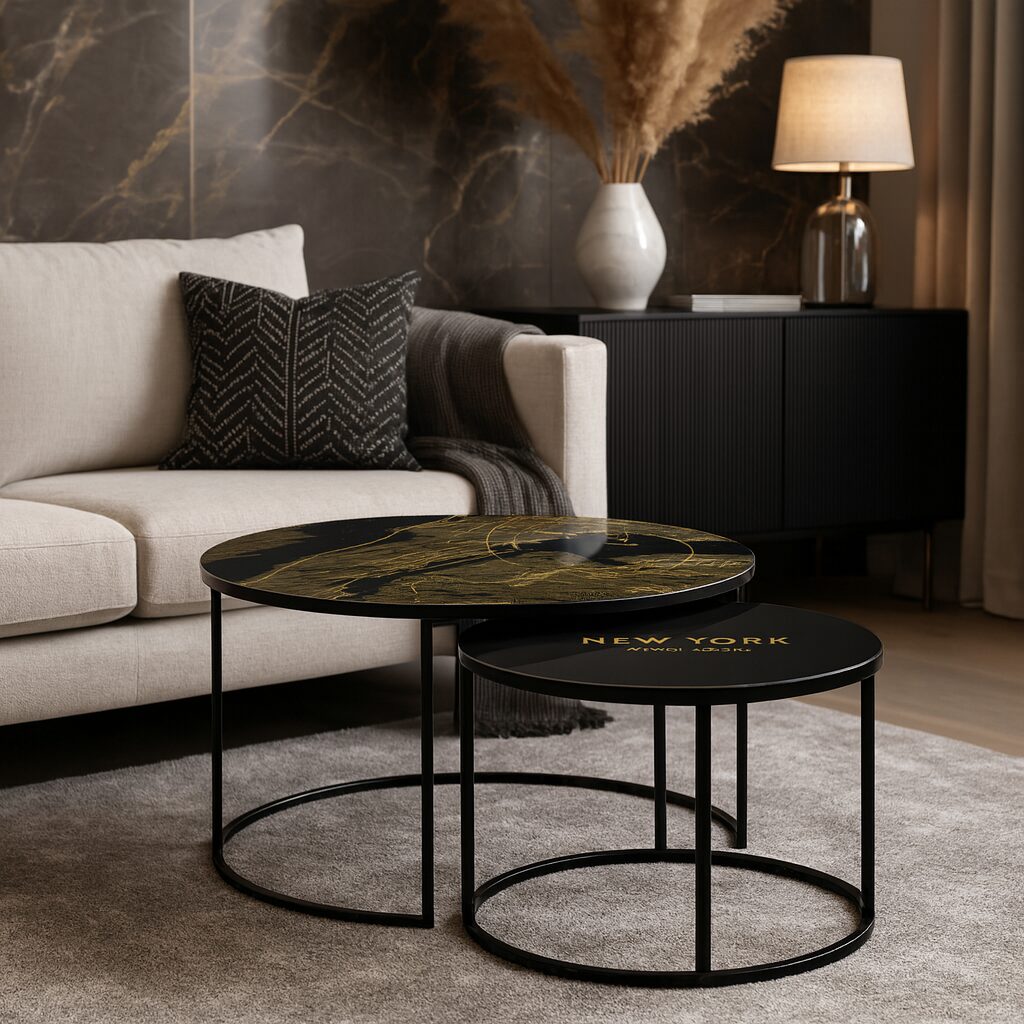 Mesa de centro Negro - New York Gold