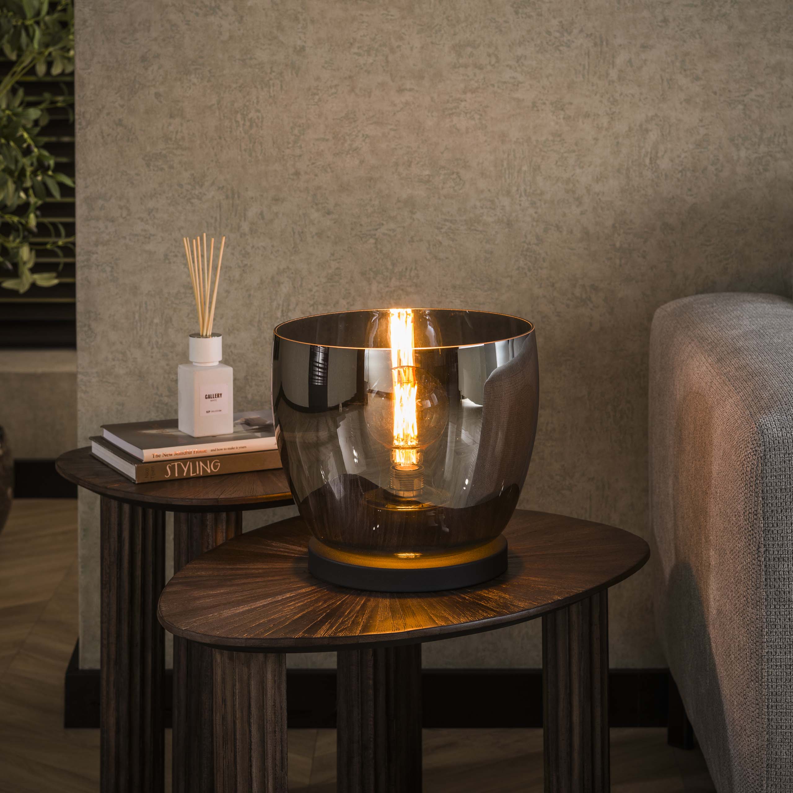 Floor lamp UP L 1-light - Smoke gray glass