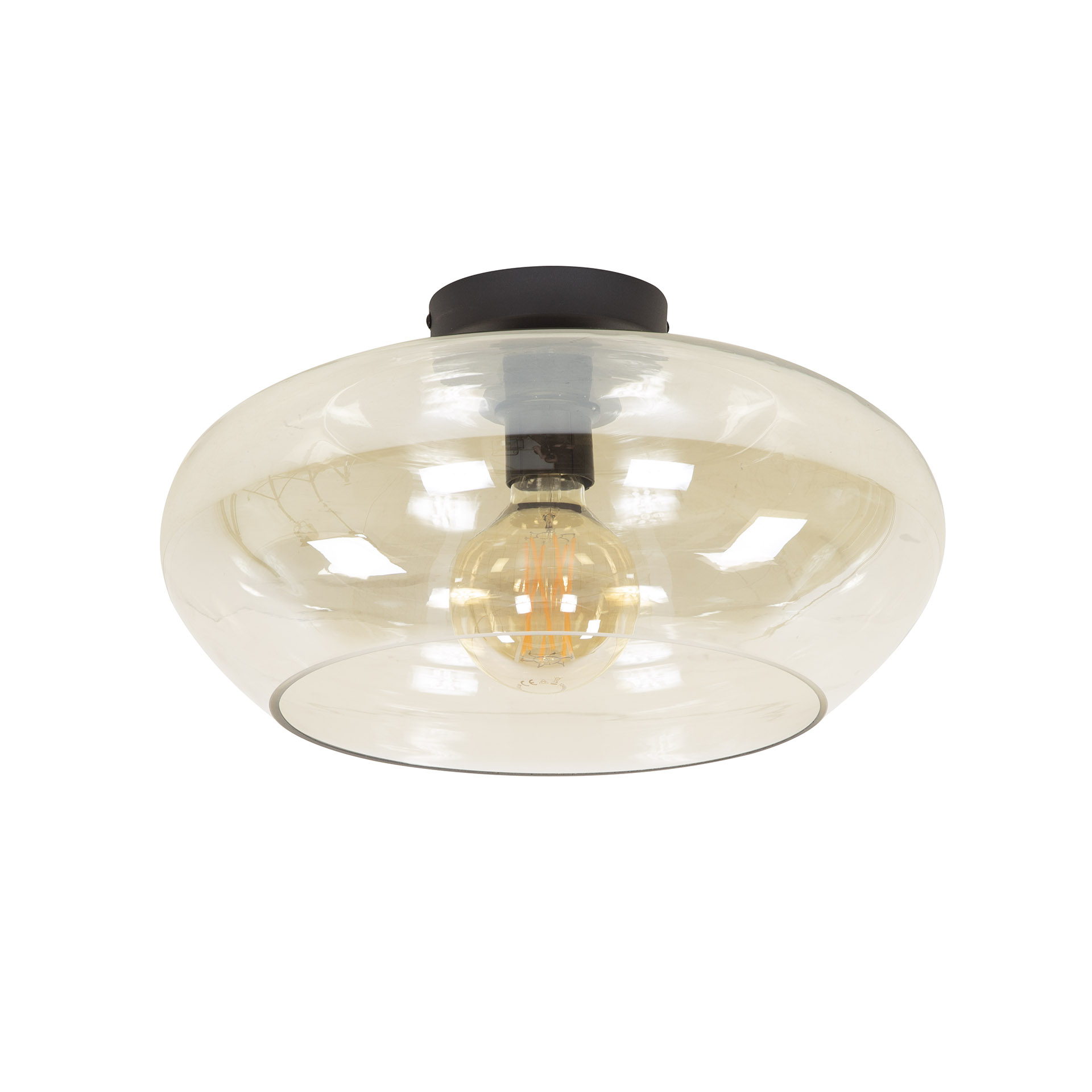 Ceiling lamp elevate glass / Amber color glass