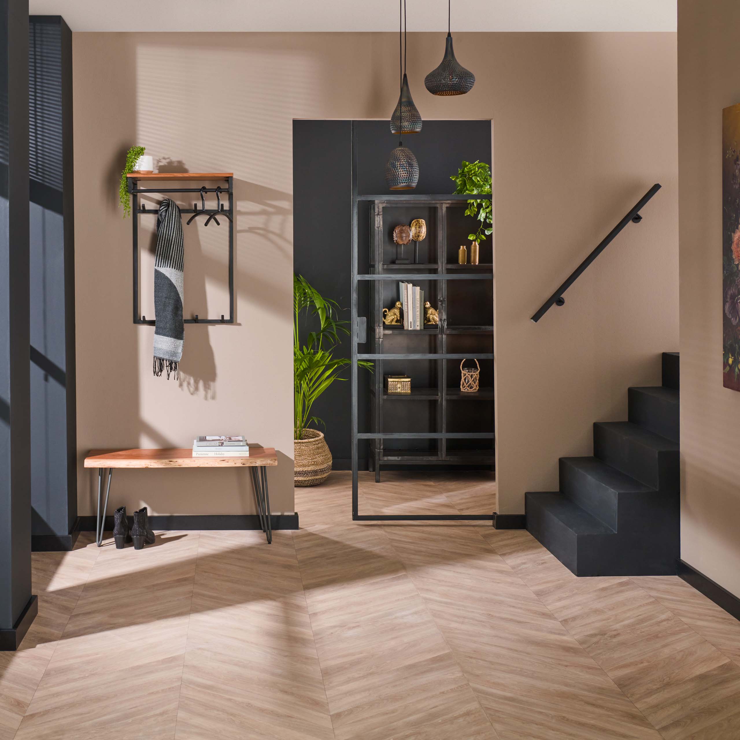 Coat rack custom high 2x4 hooks / Solid acacia natural