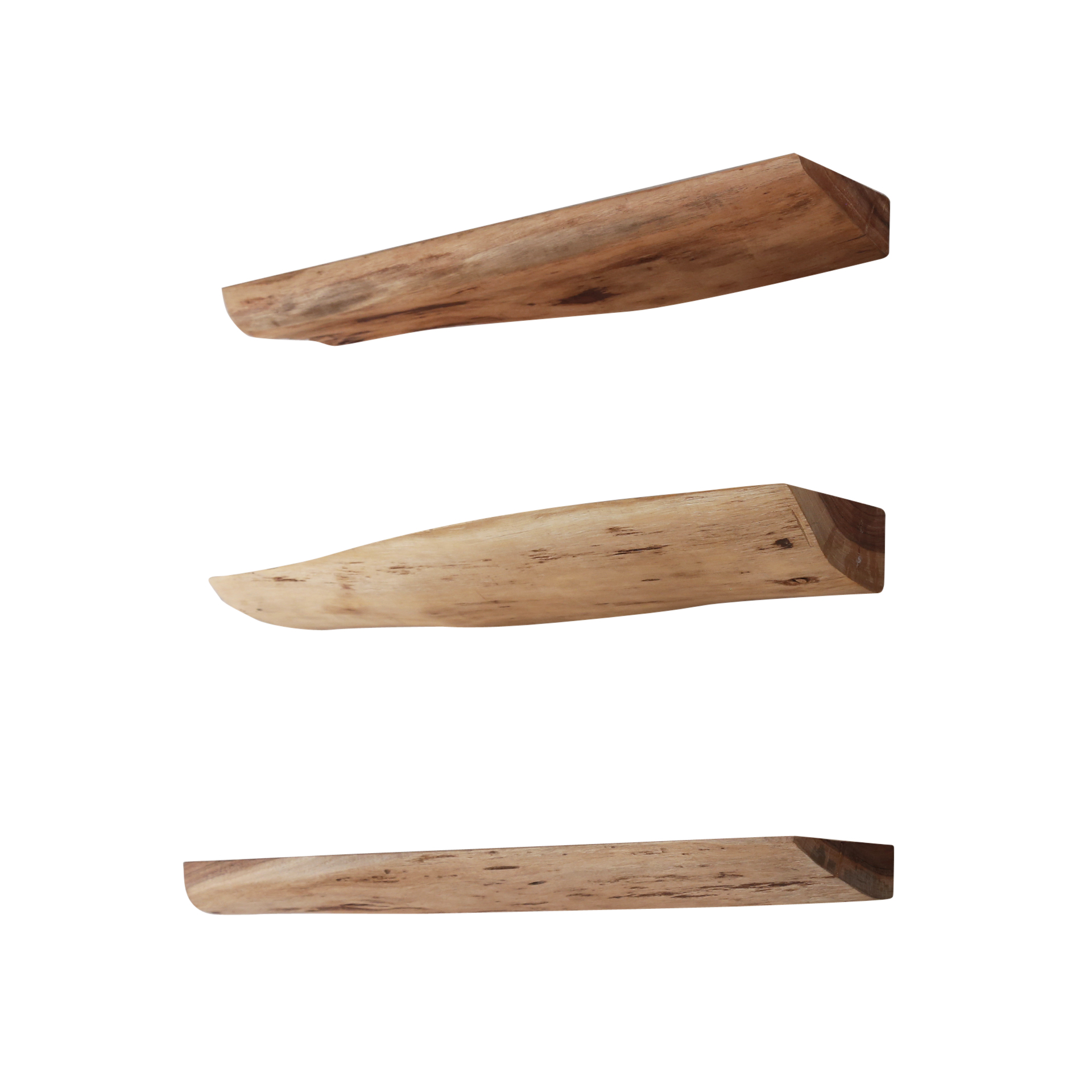 Wall shelf Edge 60 cm - set of 3 - Solid acacia