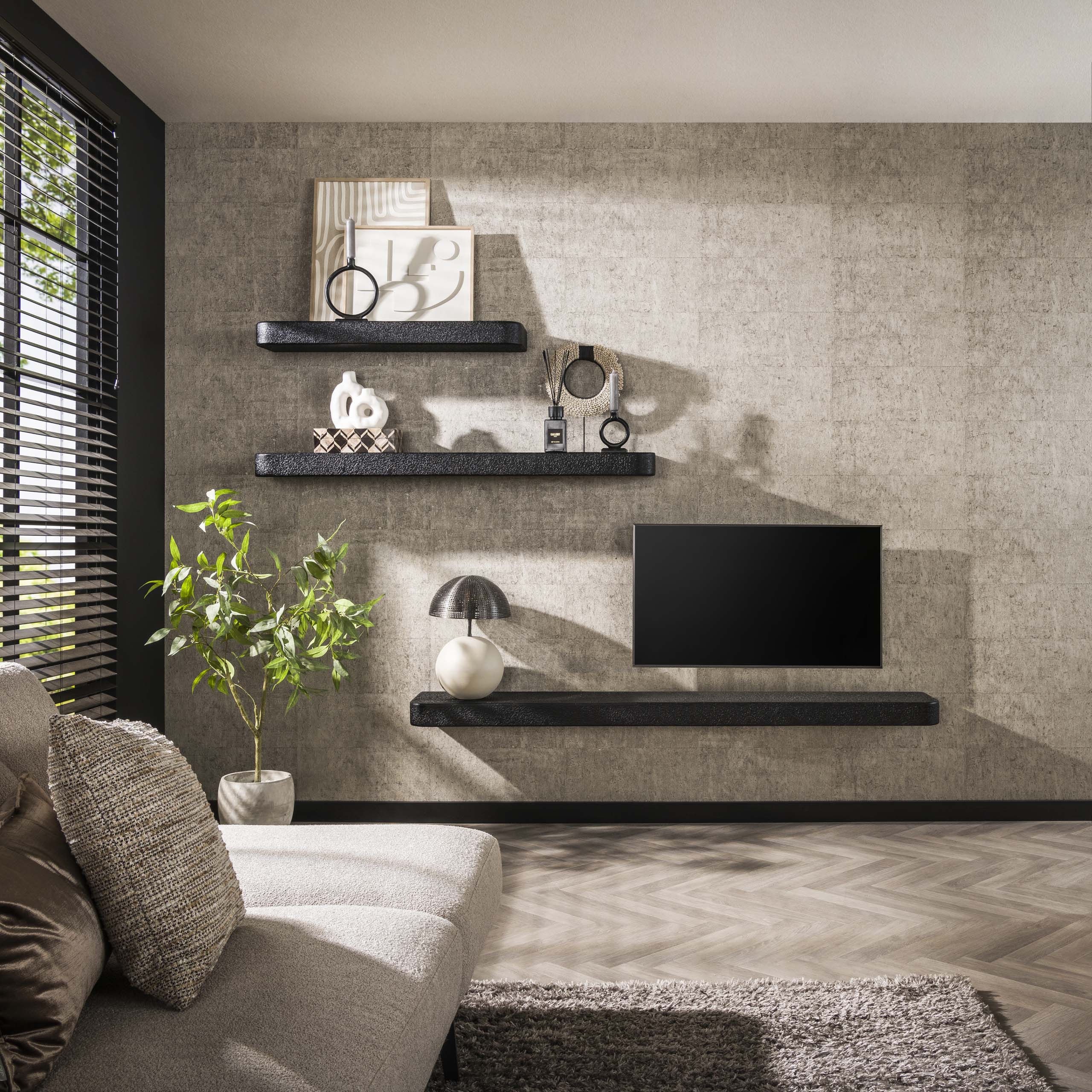 Wall shelf 100cm metallic / Gray