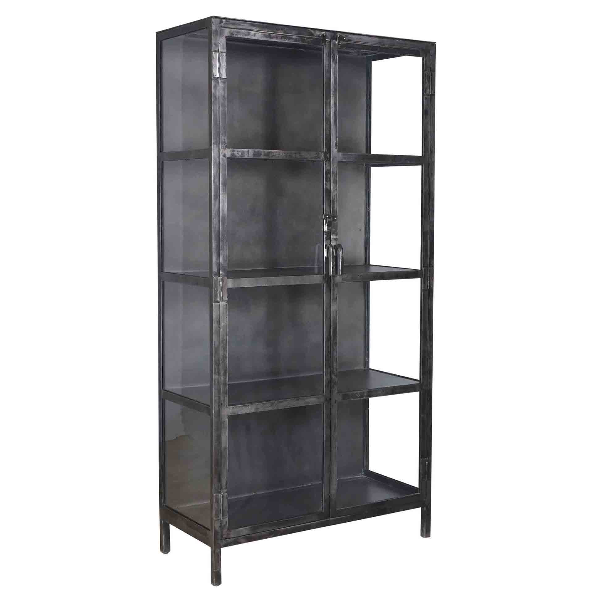 Display cabinet Rift metal 2 doors / Gun metal