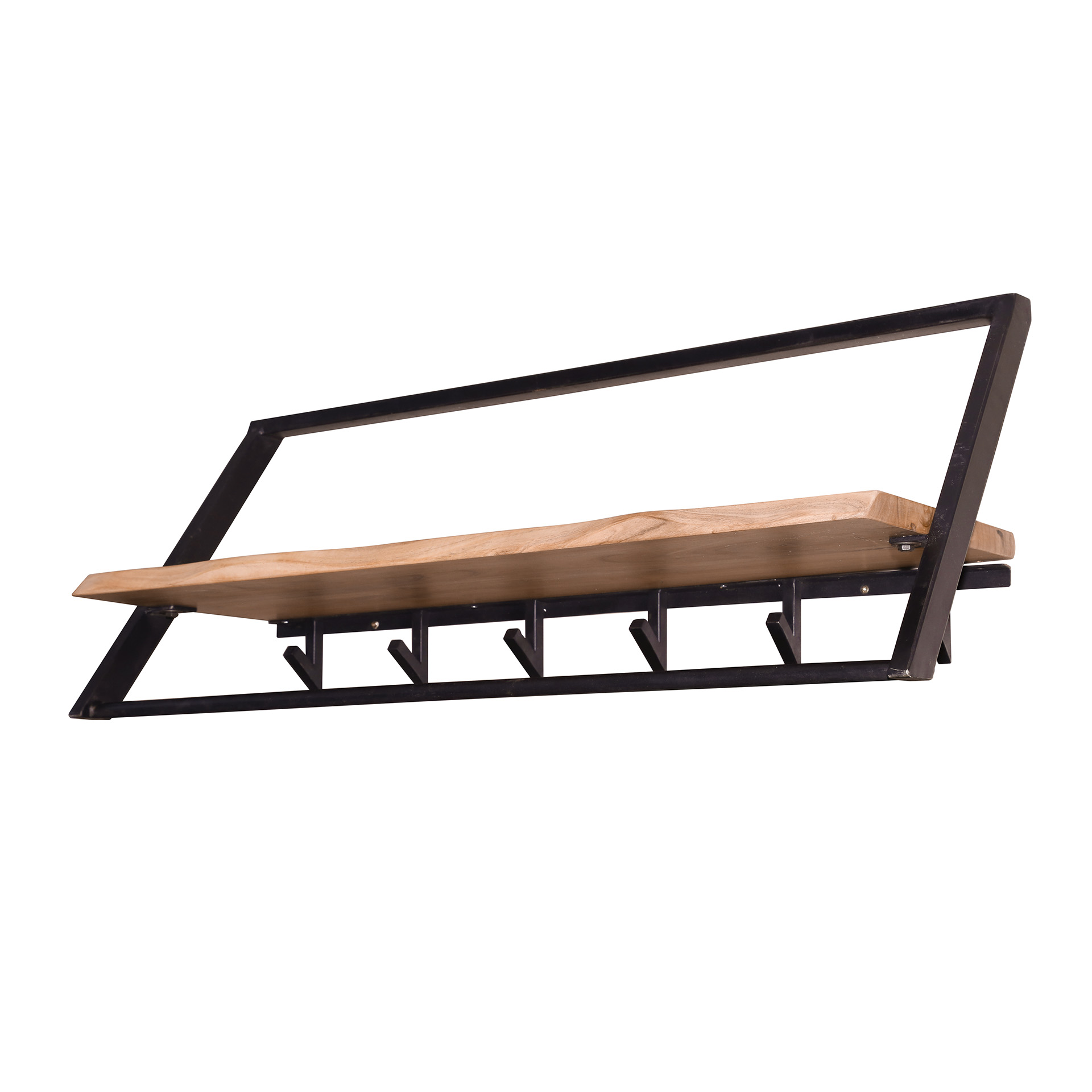 Coat rack Lean - 6 hooks - Solid acacia
