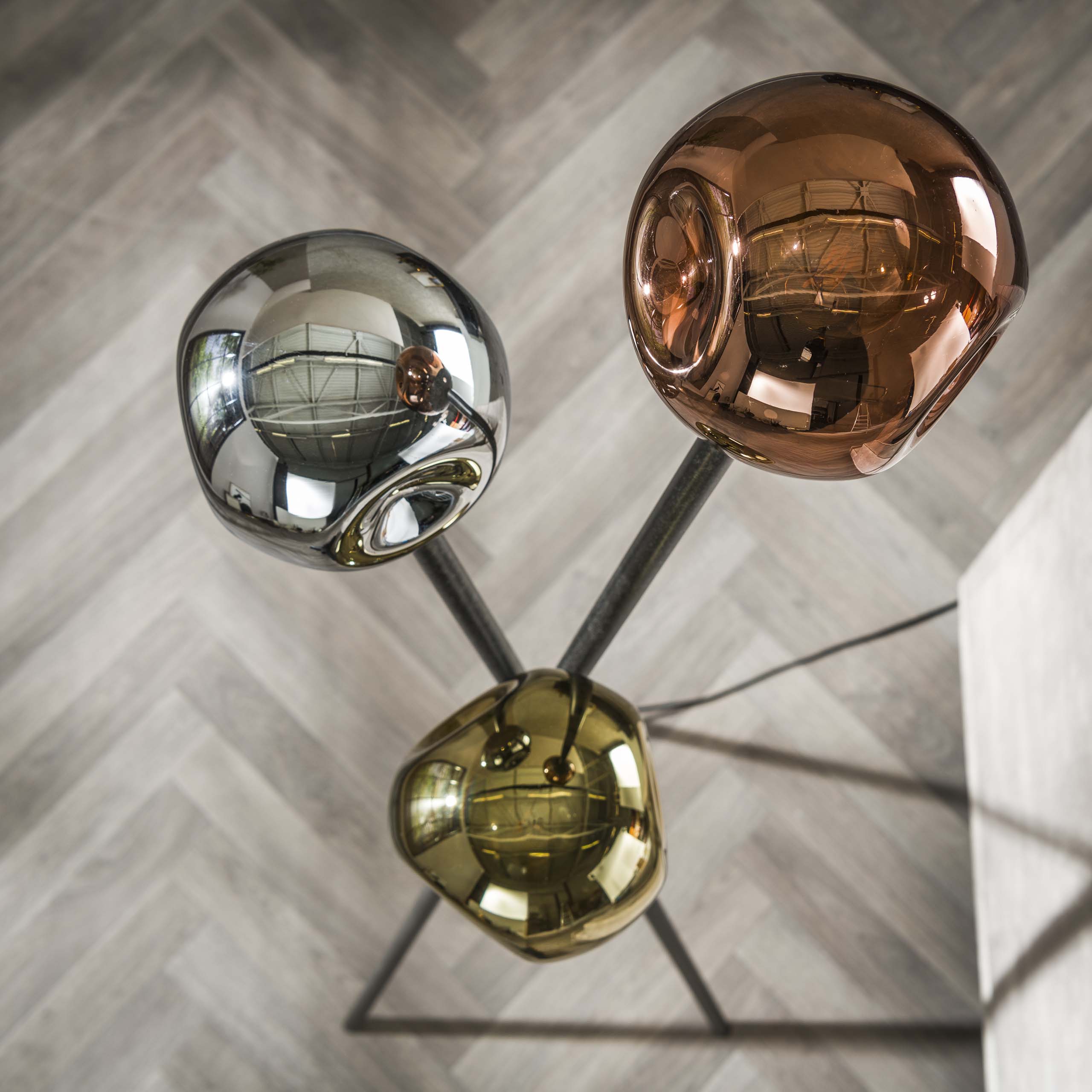 Floor lamp Molecule 3-light Artic black