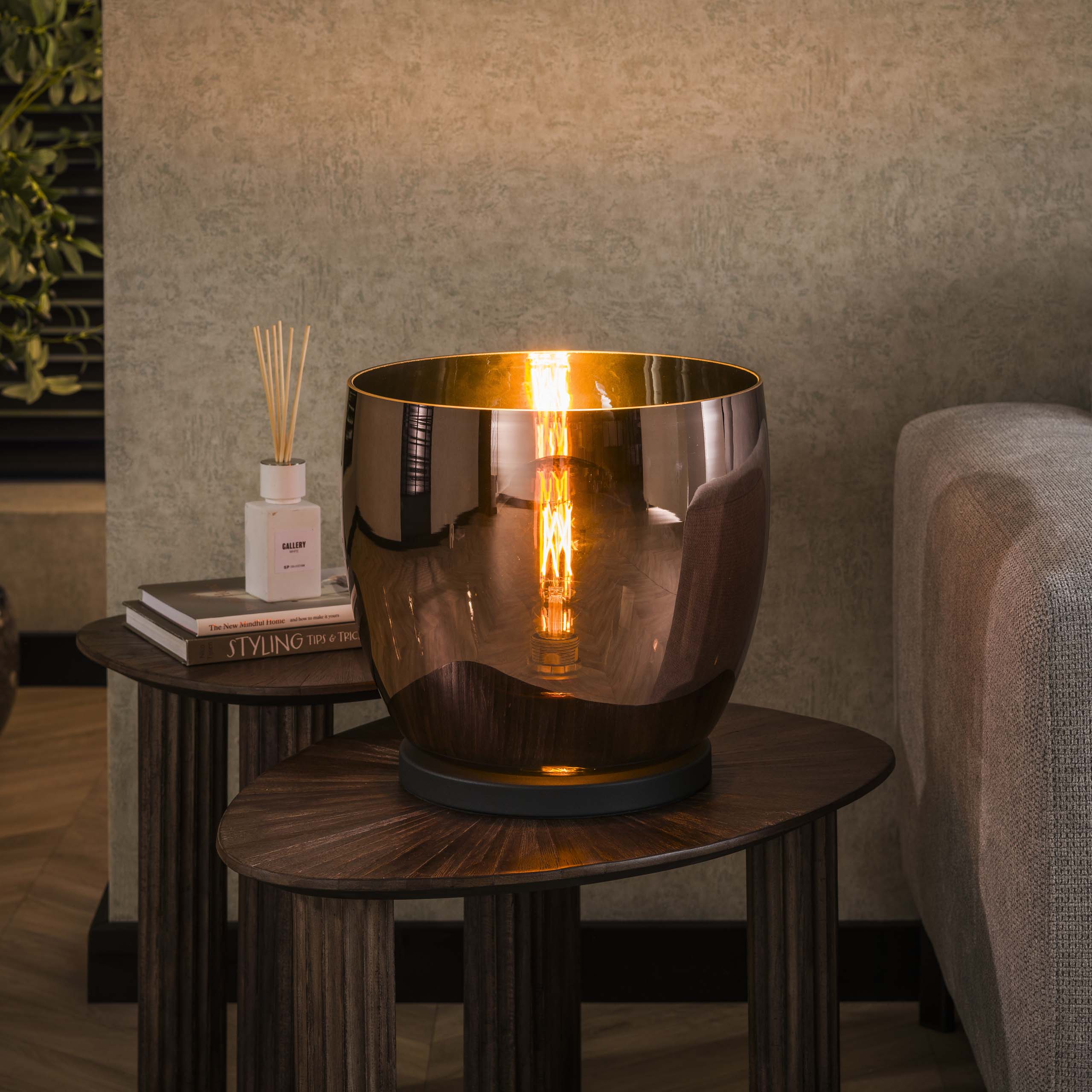 Floor lamp UP XL 1-light copper glass