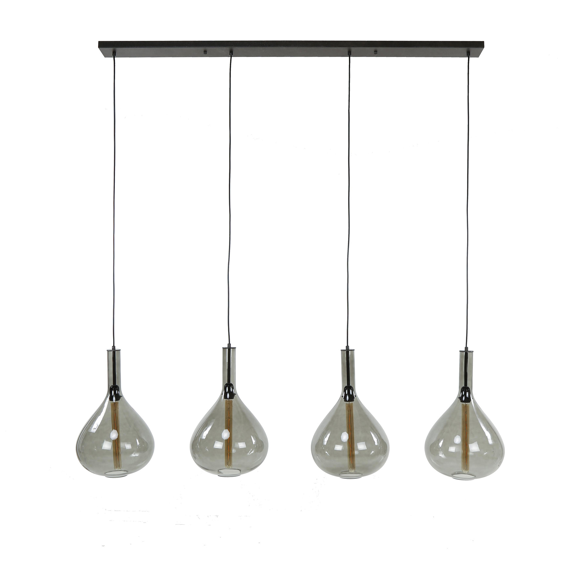 Hanging lamp 4L drop smoke glass / Artic black