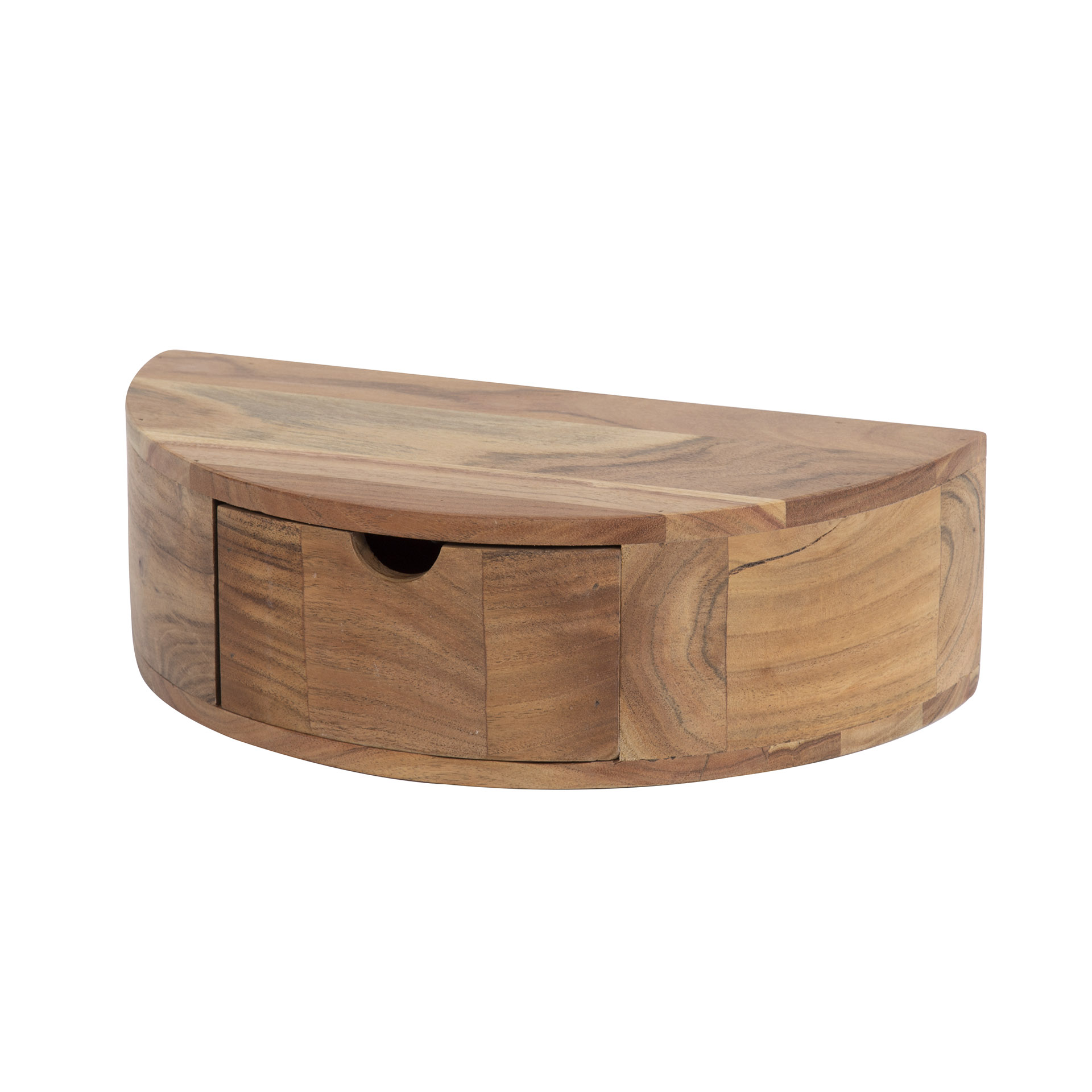 Bedside table Curve floating 1 drawer - Solid acacia