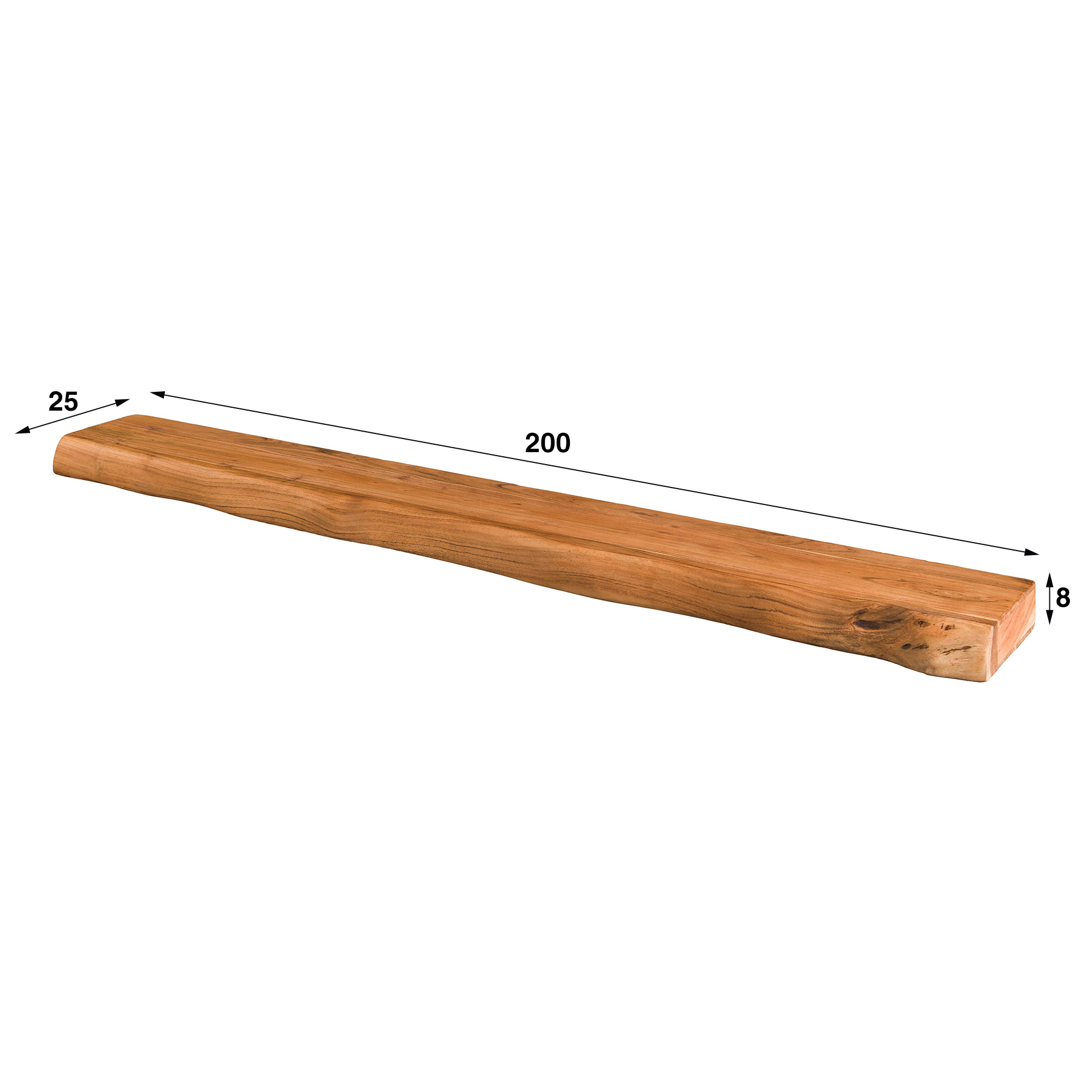 Wall shelf 200 tree / Solid acacia natural