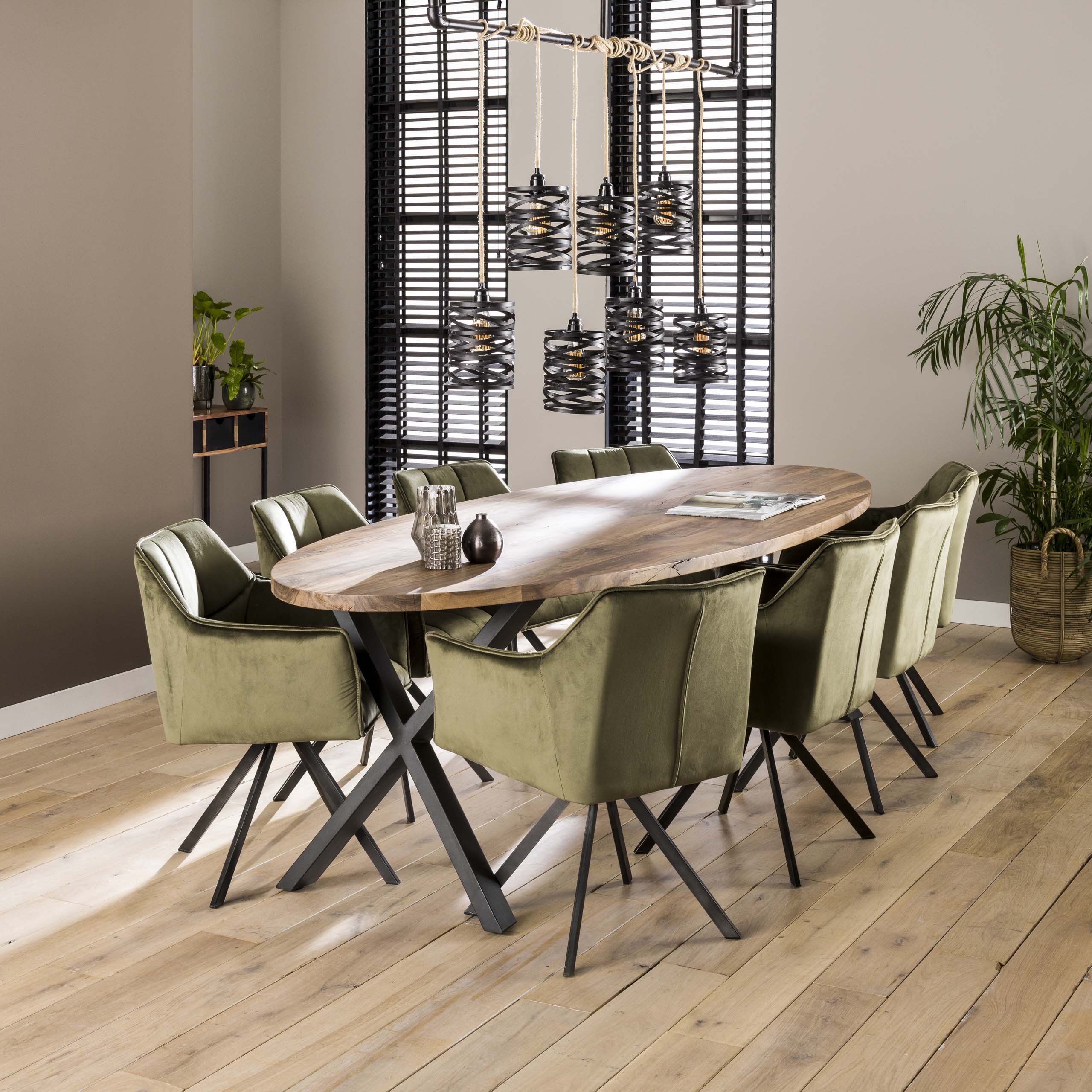 Armchair grid rotatable. VPE2 / Green velvet