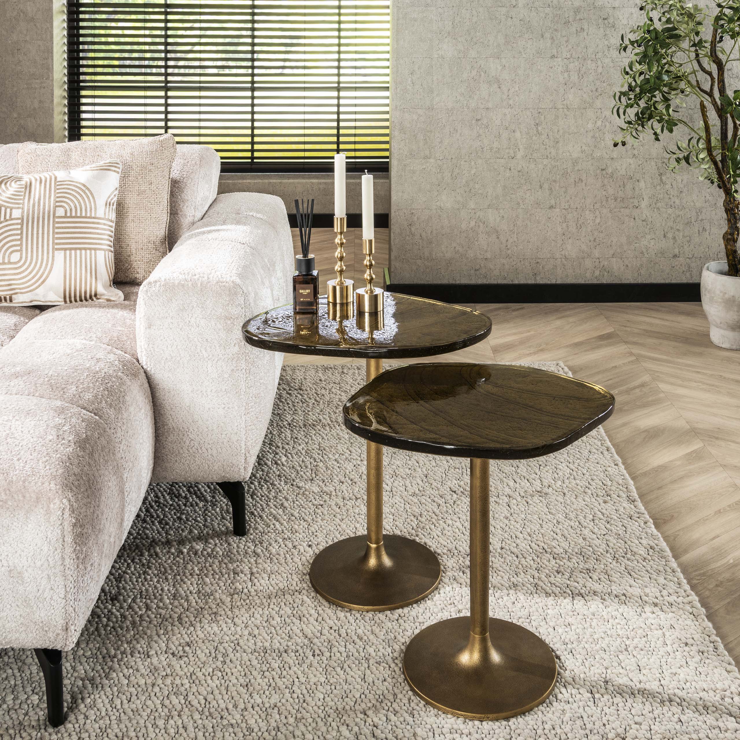 Side table Eclipse low - Antique gold