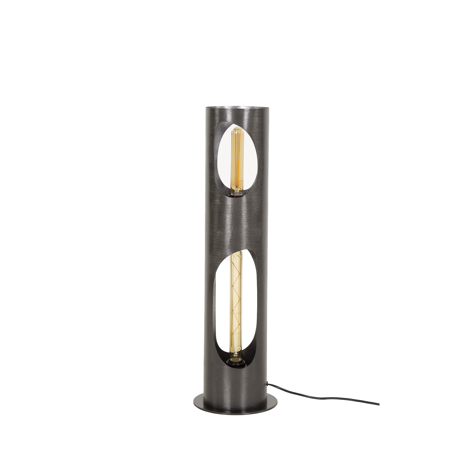 Floor lamp Organic Cylinder 2-light - Black nickel