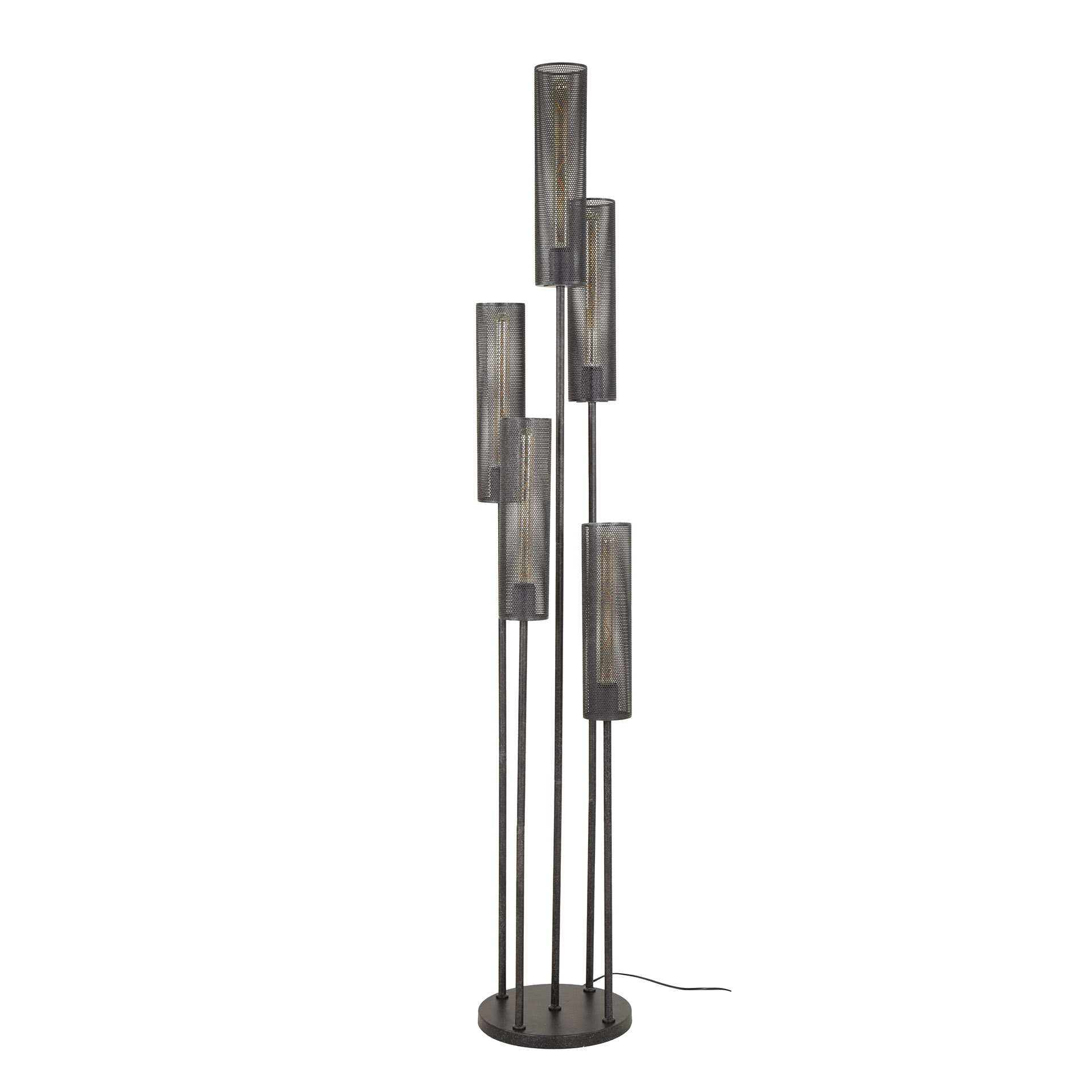 Floor lamp 5L stepped tube mesh / Artic black