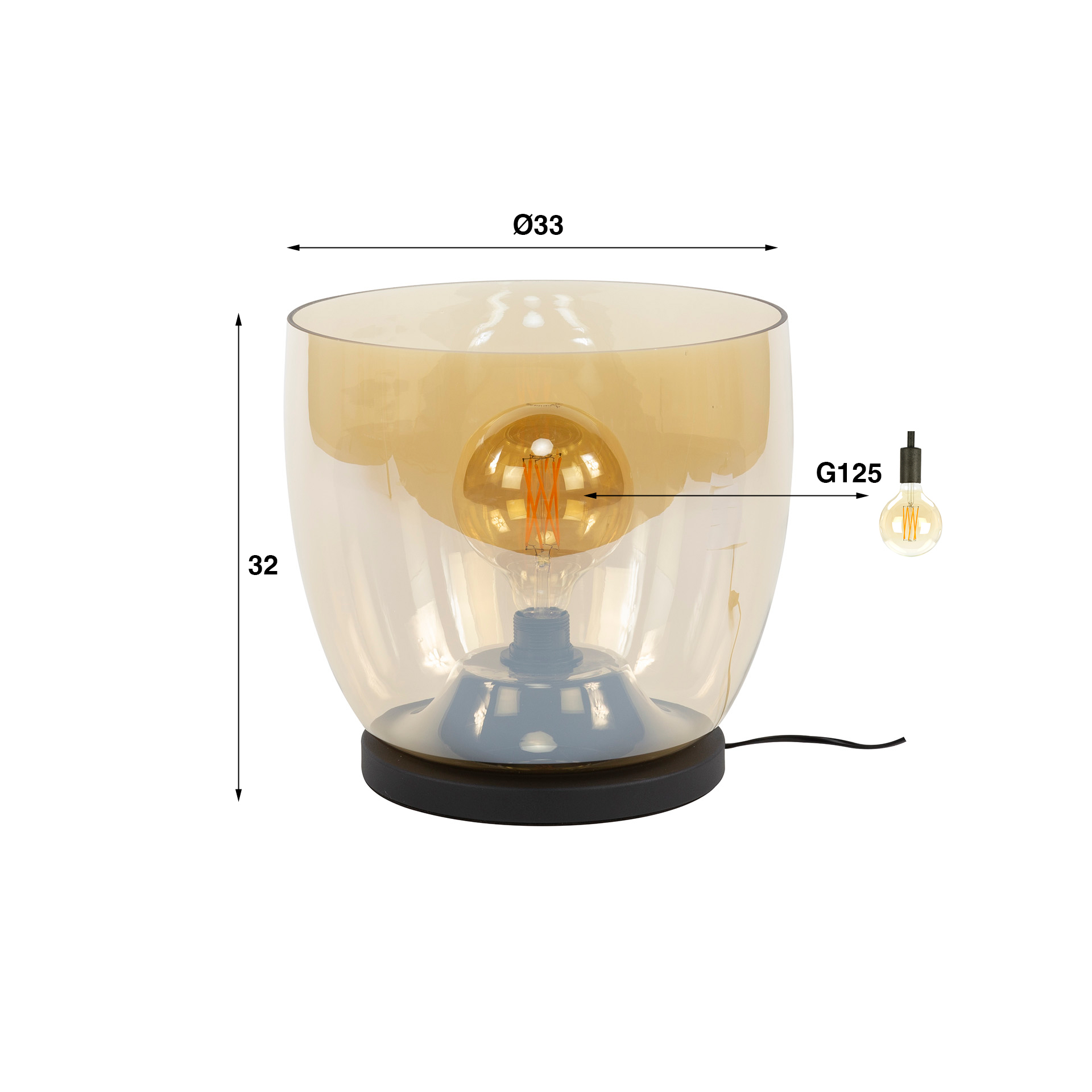 Floor lamp UP XL 1-light - Amber glass
