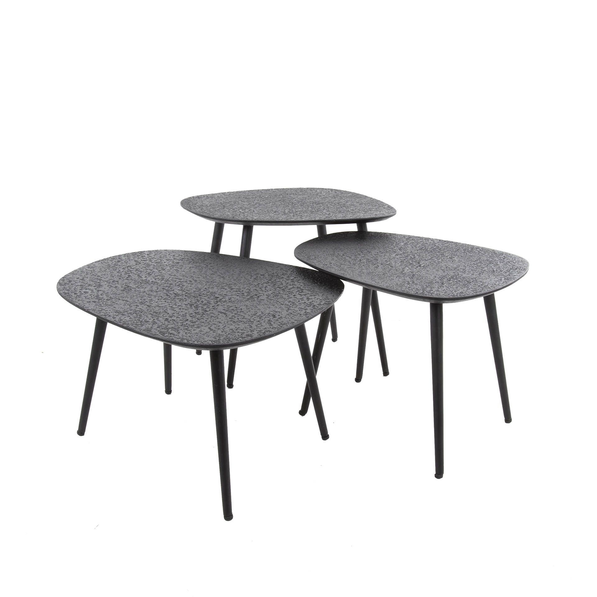 Coffee table Metallic quadrangular gray - Set of 3