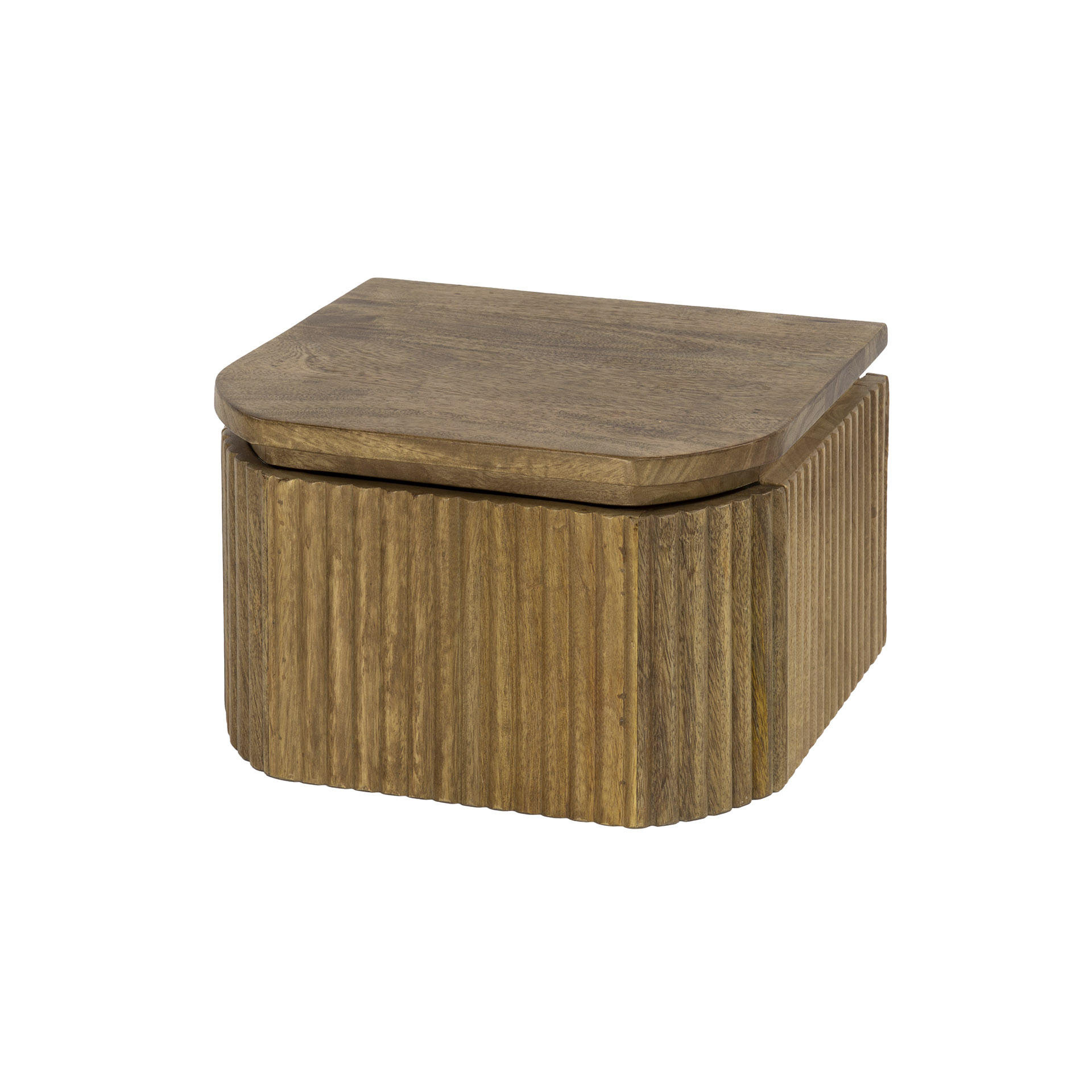 Bedside table Wave XS floating 1 drawer - Solid mango sand color